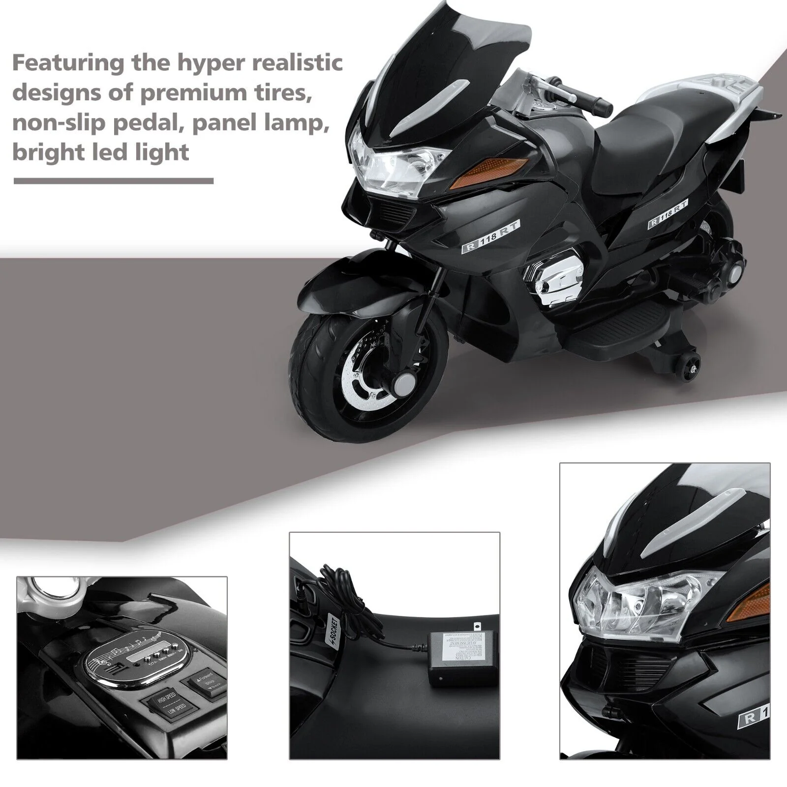 TOBBI 12V Kids Electric Motorcycle with Training Wheels - Dirt Bike Motorbike for Young Riders - Image 9