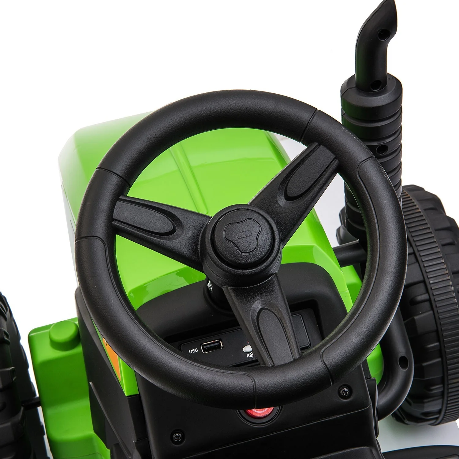 12V Battery-Powered Kids Electric Ride-On Tractor with Trailer Vehicle - Image 5