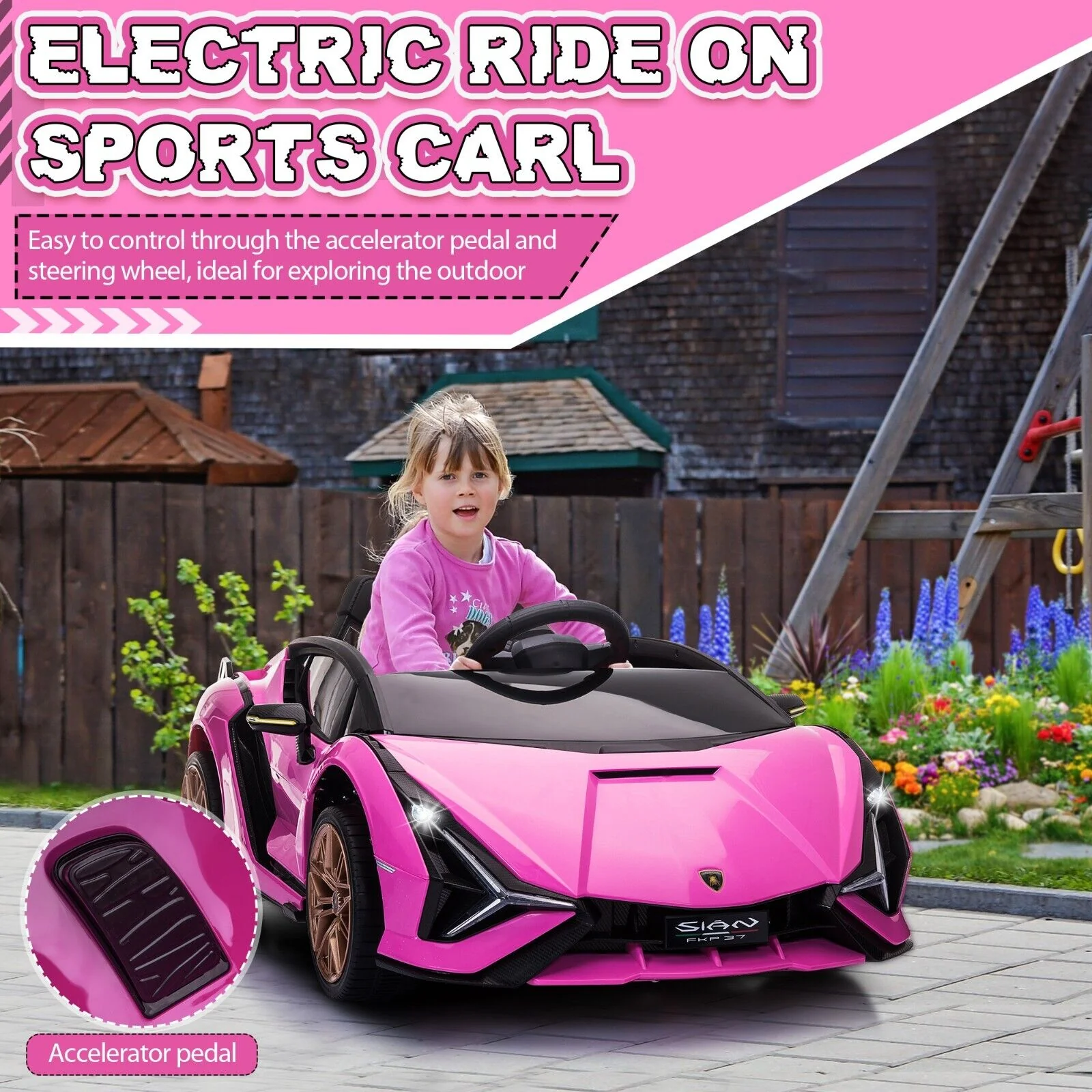 TOBBI 12V Kids Lamborghini SIAN Electric Ride-On Car with Parental Remote Control - Image 13