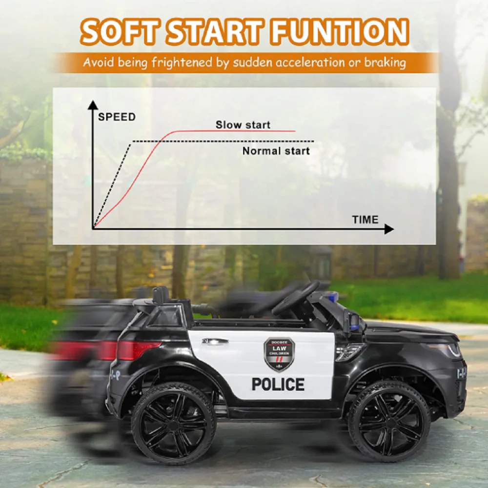 12V Kids Police Ride-On SUV Car with Parental Remote Control - Image 6