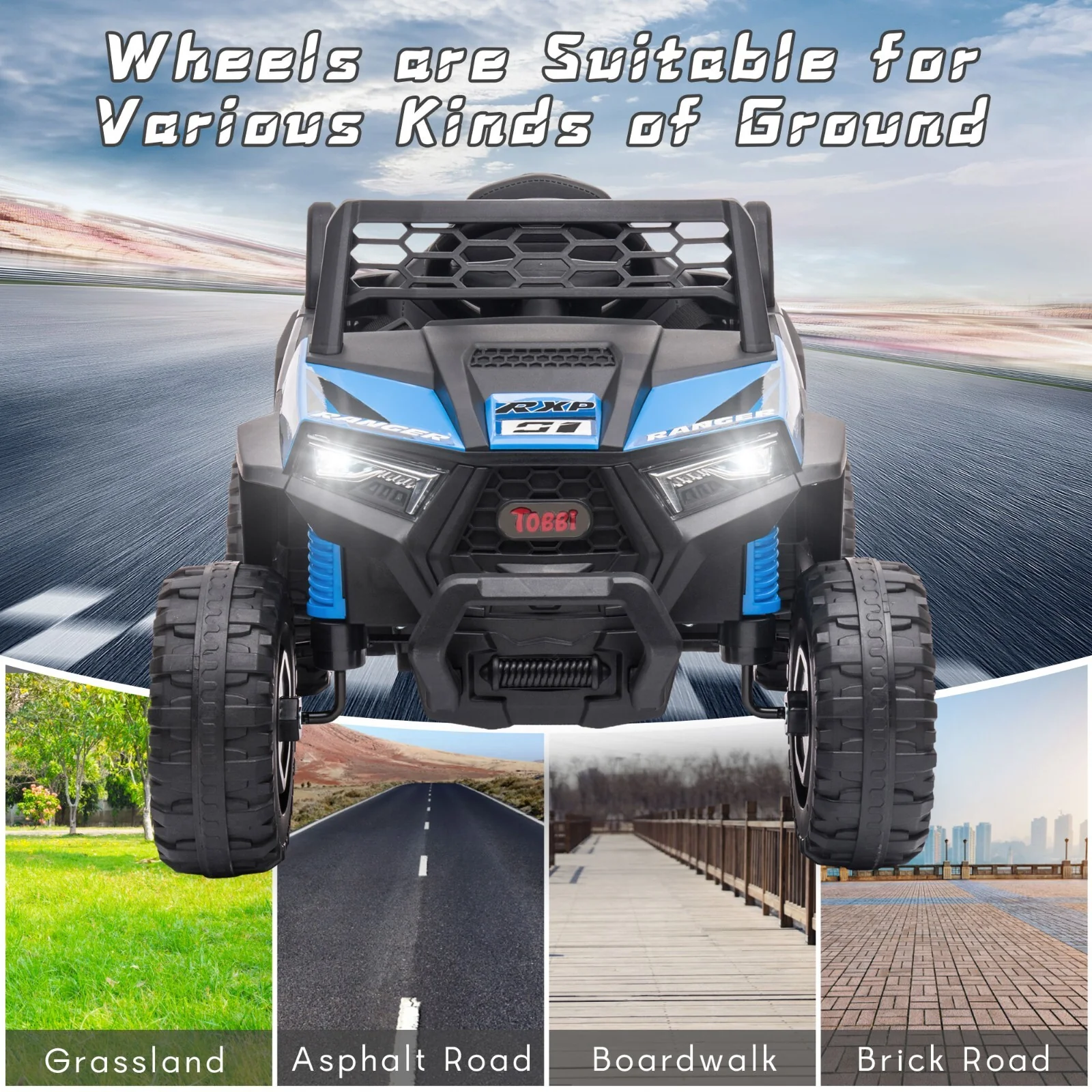 12V Electric Kids Ride-On Off-Road UTV Truck with Headlights, Music, and Horn - Image 11