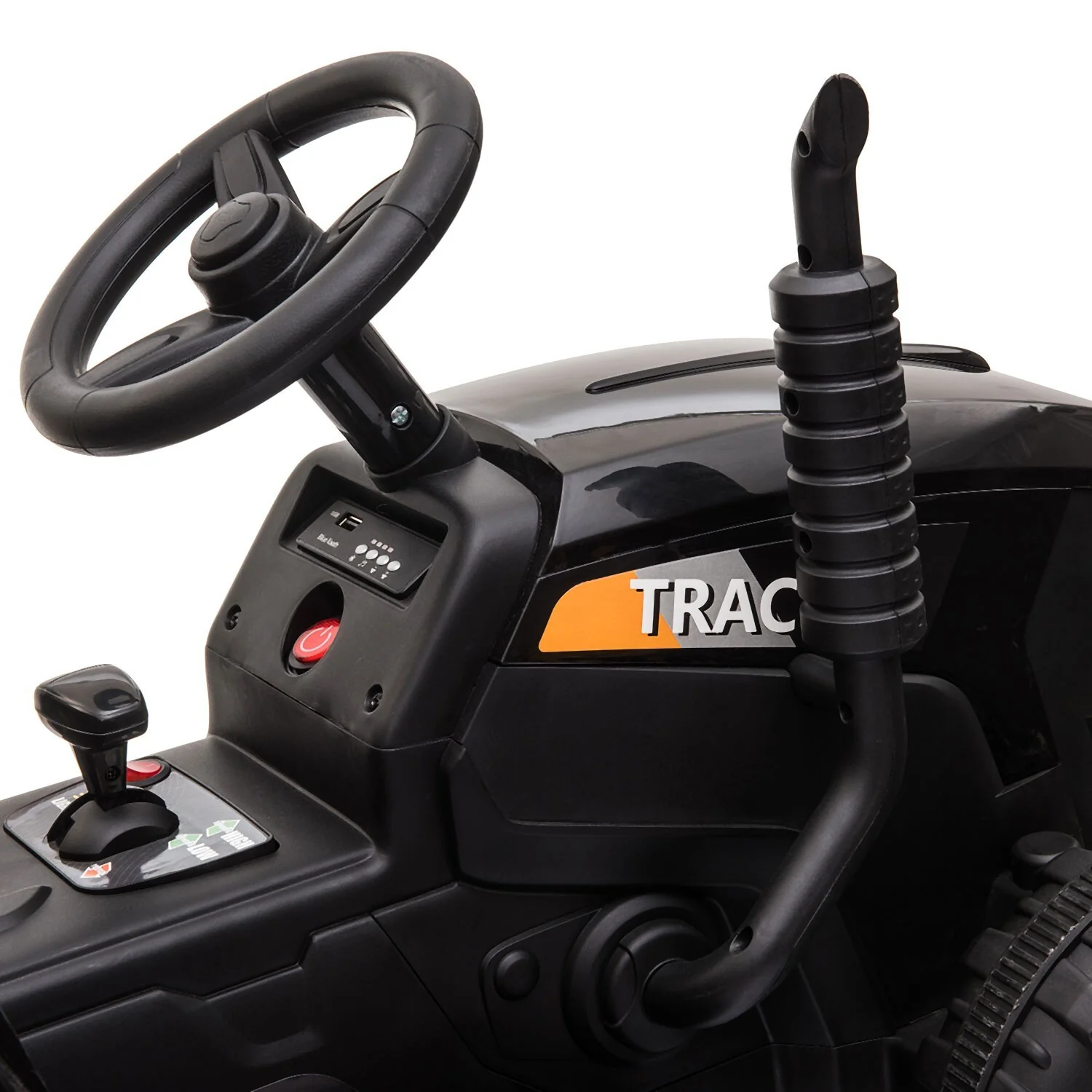 12V Electric Ride-On Kids Tractor with Battery Powered Toy Car and Trailer - Image 8