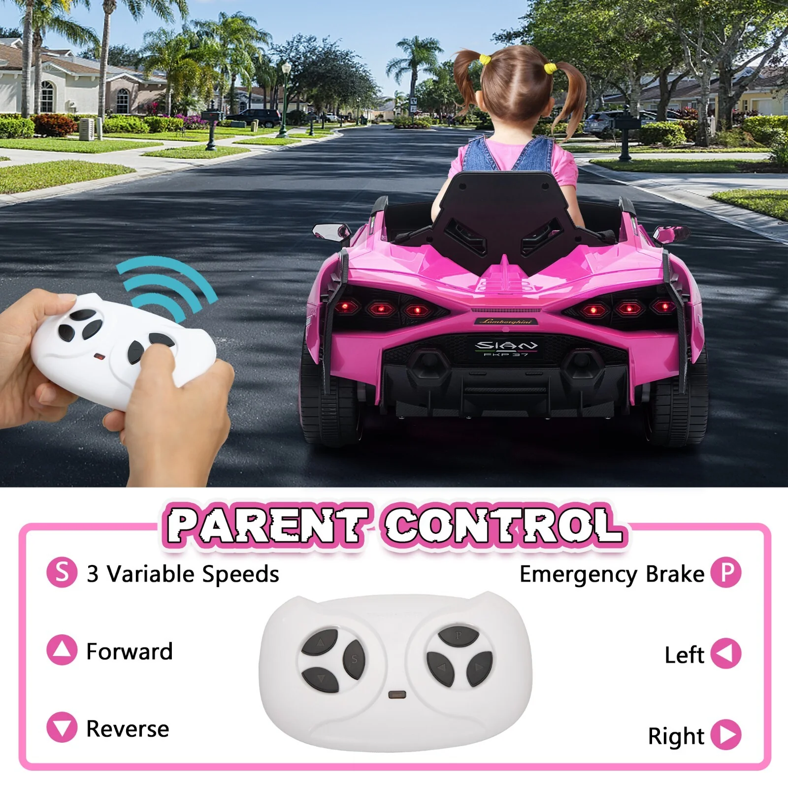 12V Kids Electric Ride-On Lamborghini Sian Car with Remote Control - Image 10