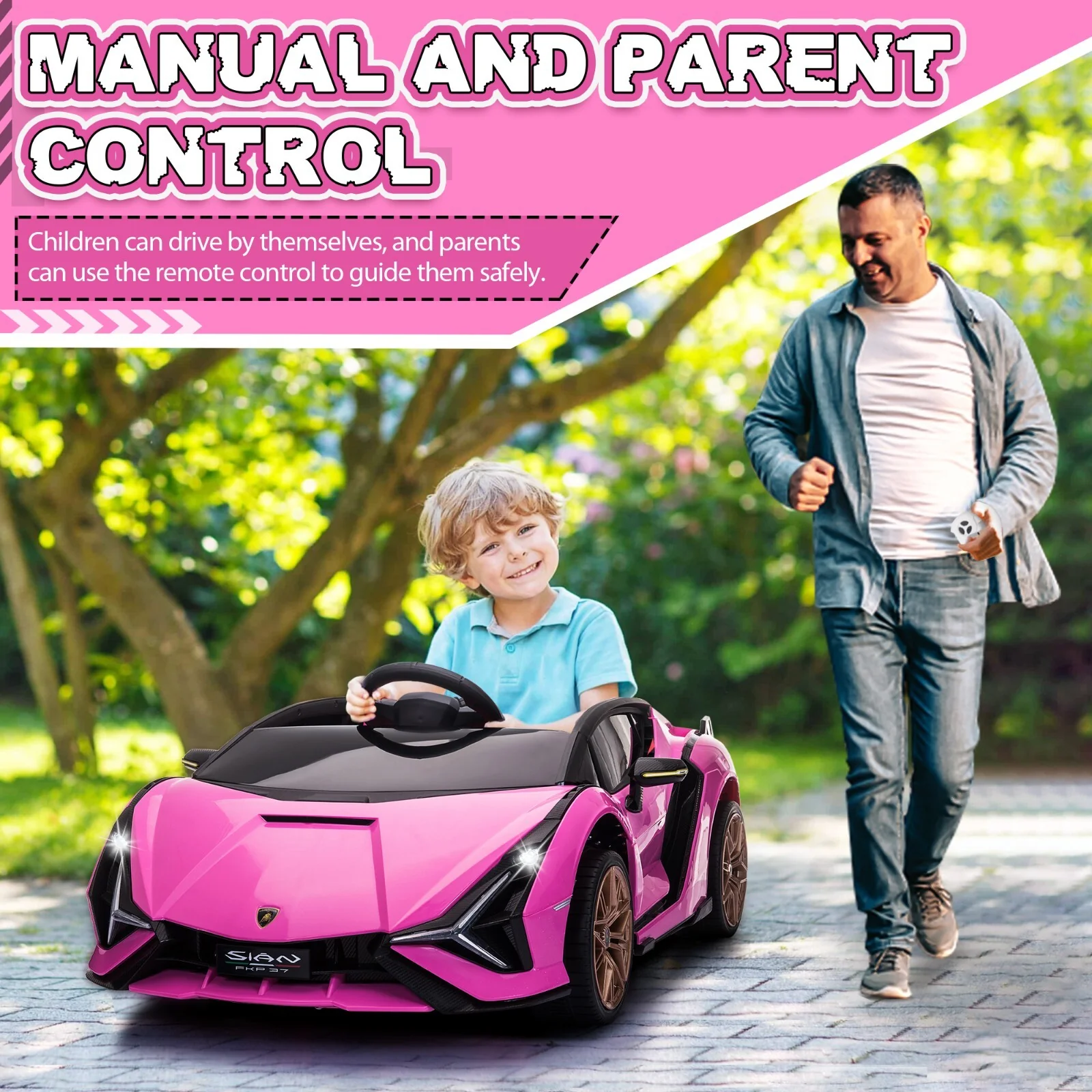 12V Kids Electric Ride-On Lamborghini Sian Car with Remote Control - Image 12