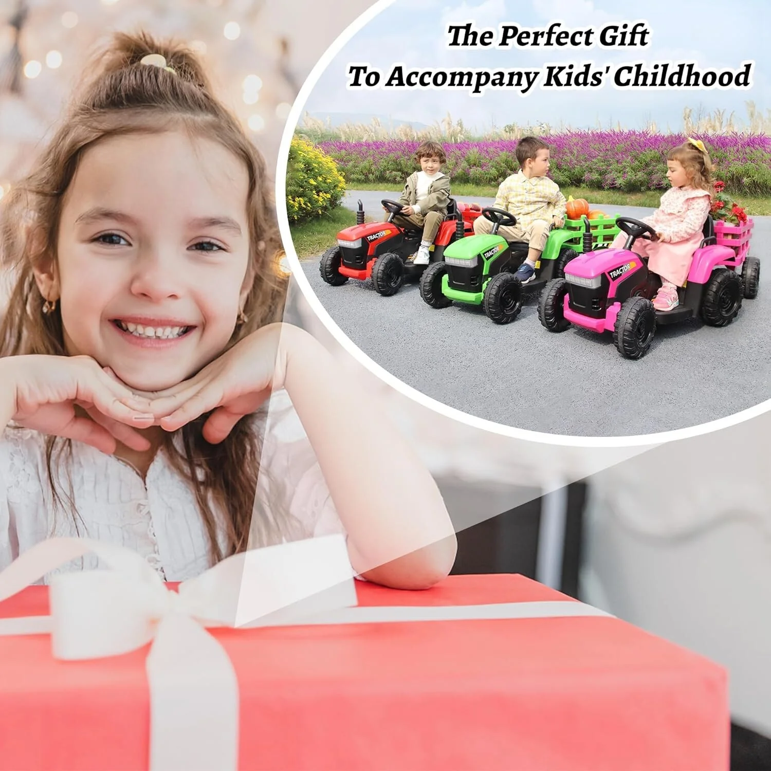 12V Battery-Powered Kids Ride-On Tractor Toy with Trailer and 35W Dual Motors - Image 9
