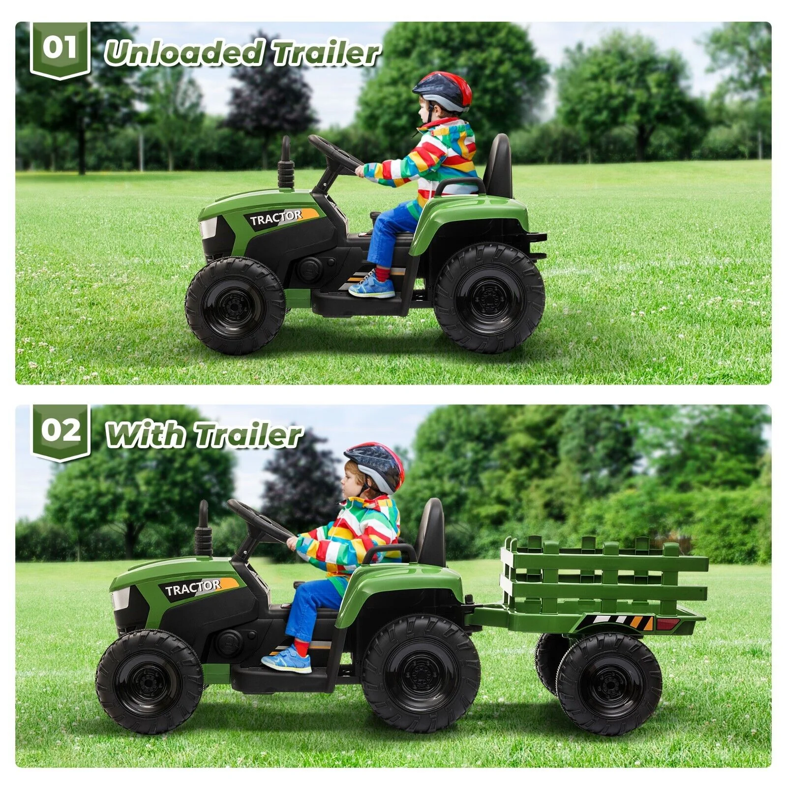 TOBBI 12V Kids Ride-On Tractor with Detachable Trailer - Electric Vehicle for Endless Fun! - Image 13