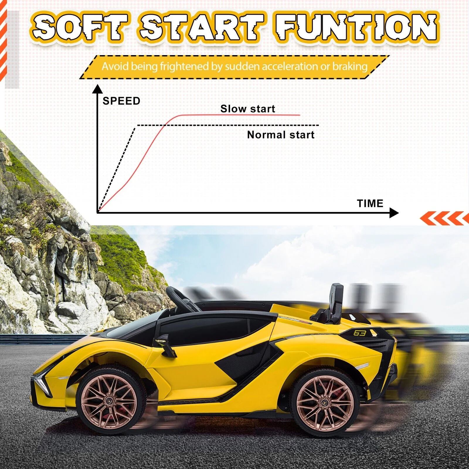 TOBBI 12V Lamborghini SIAN Electric Ride-On Car with Remote Control for Kids - Image 10