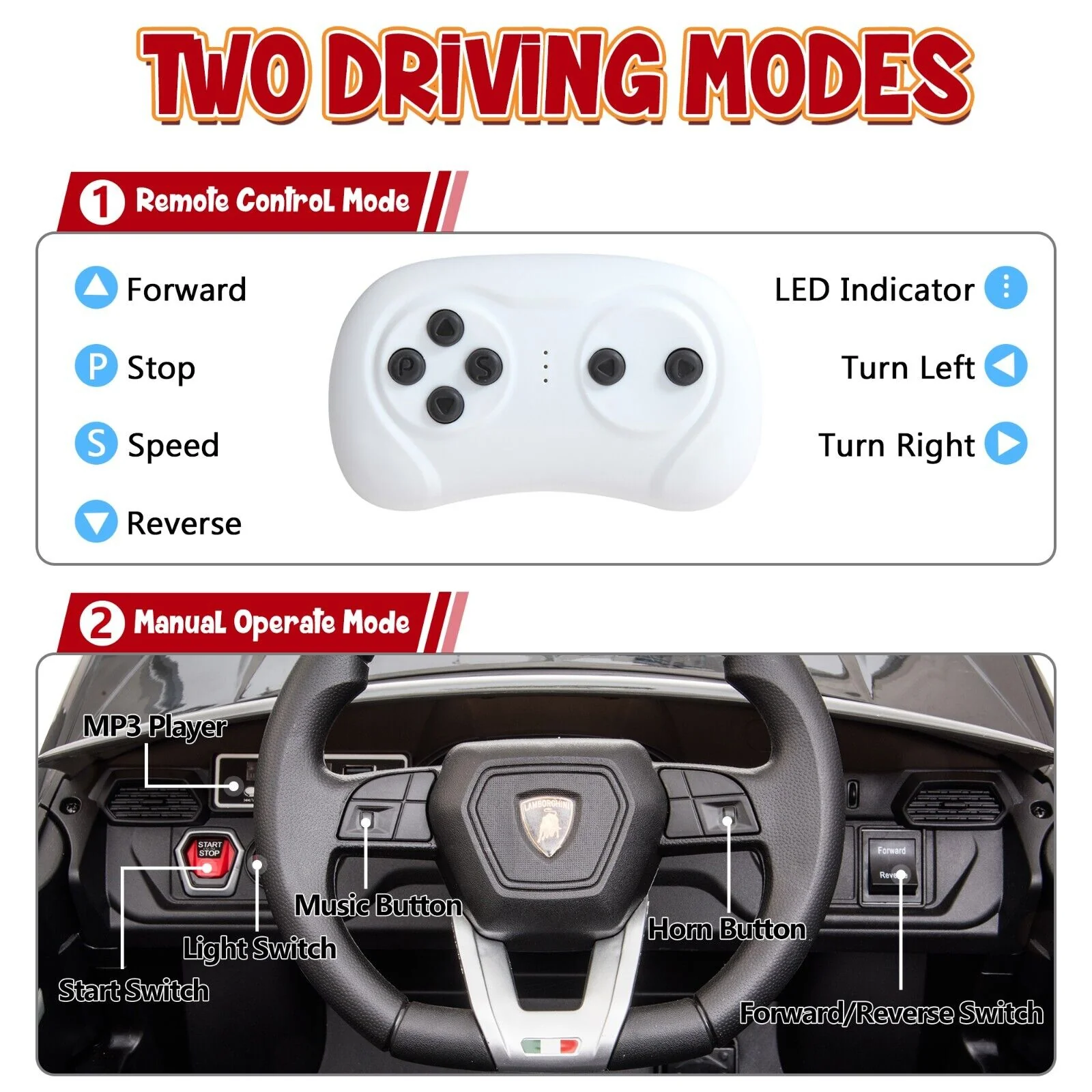 TOBBI 12V Lamborghini Urus Licensed Kids Ride on Car with Music - Black - Image 11