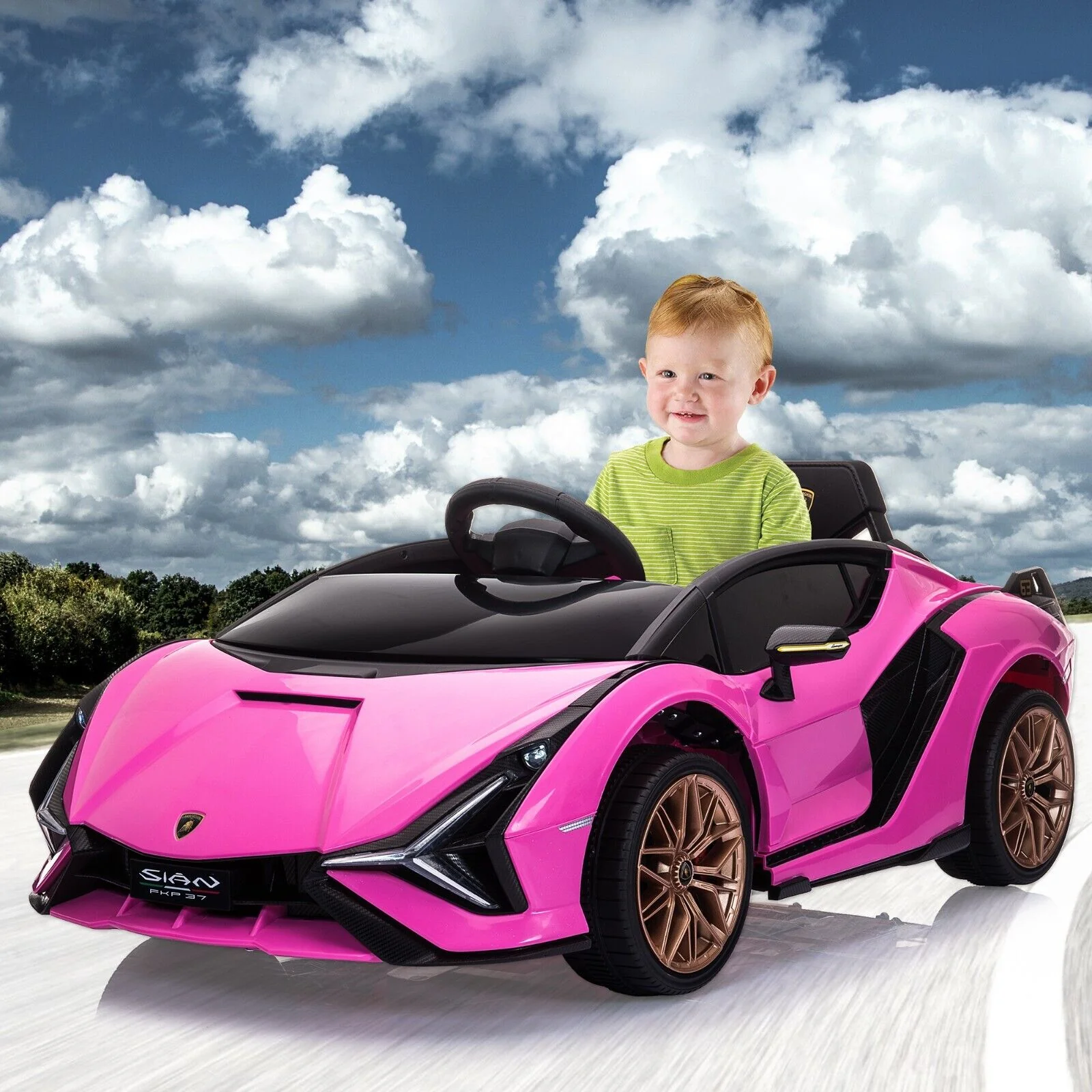 TOBBI 12V Licensed Lamborghini Sian Electric Ride-On Car for Kids with Remote Control - Image 12