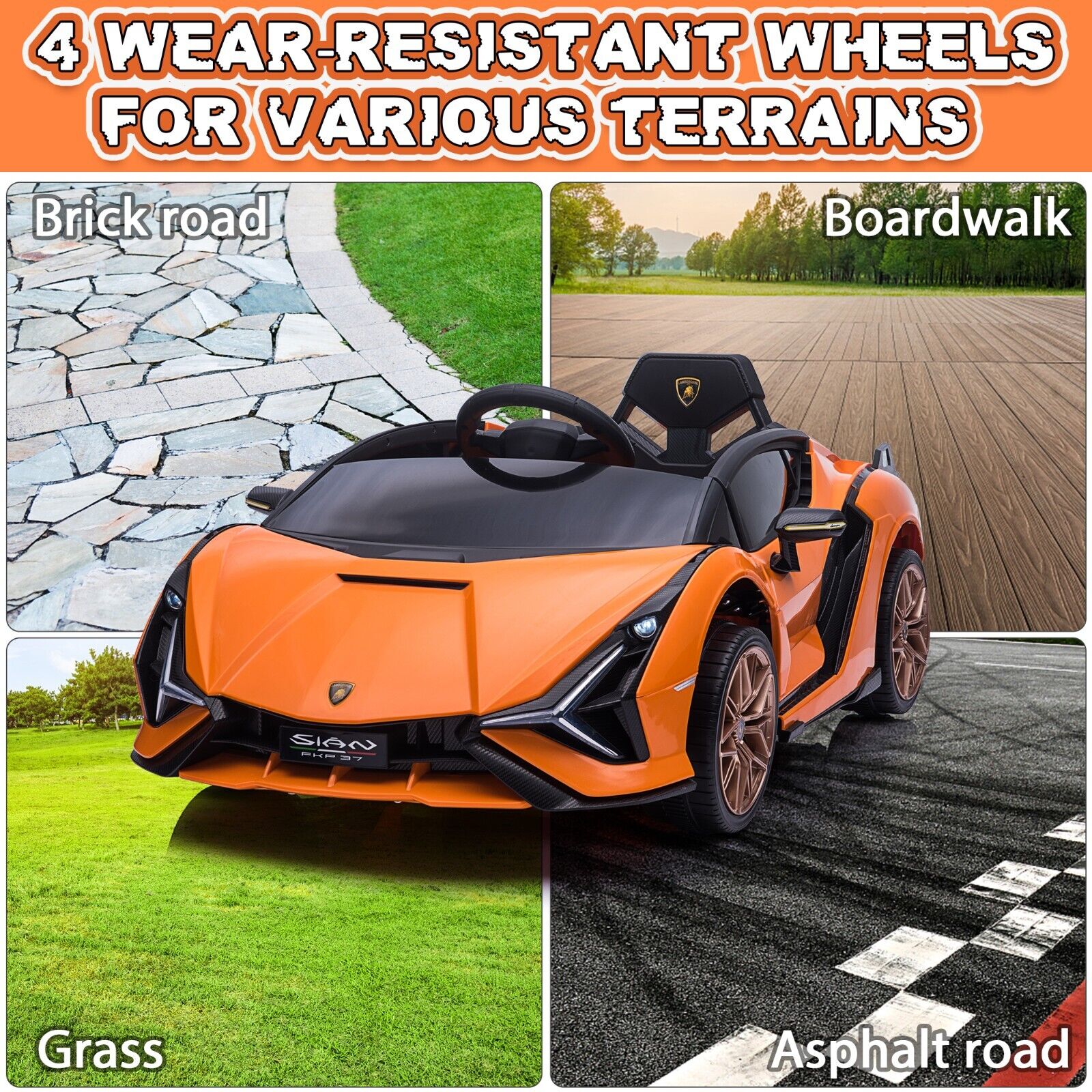 TOBBI 12V Licensed Lamborghini Sian Ride On Car for Kids with Remote Control and Battery Power - Image 11