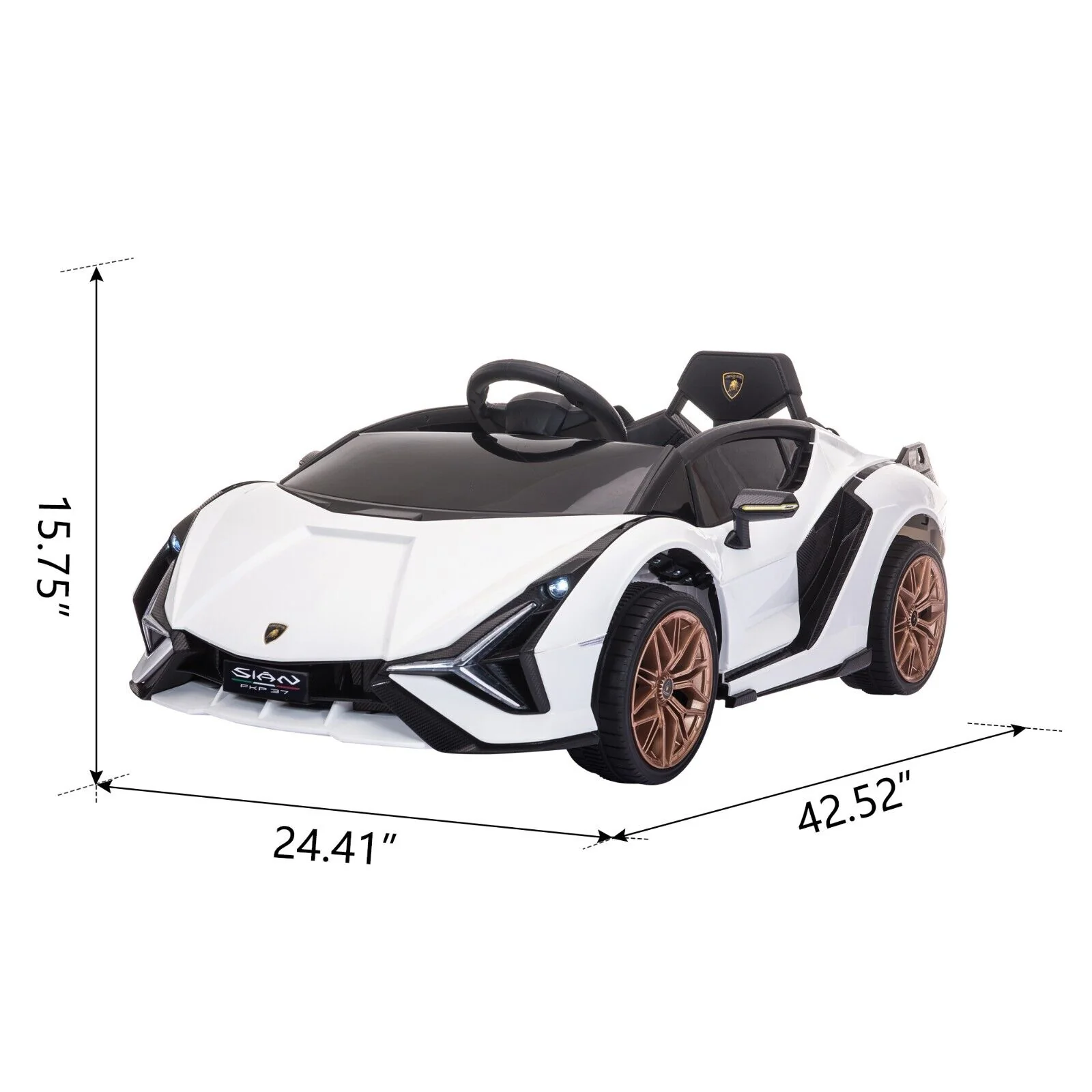 TOBBI 12V Licensed Lamborghini Sian Ride-On Car for Kids with Remote Control, Scissor Doors, and MP3 Player - Image 2