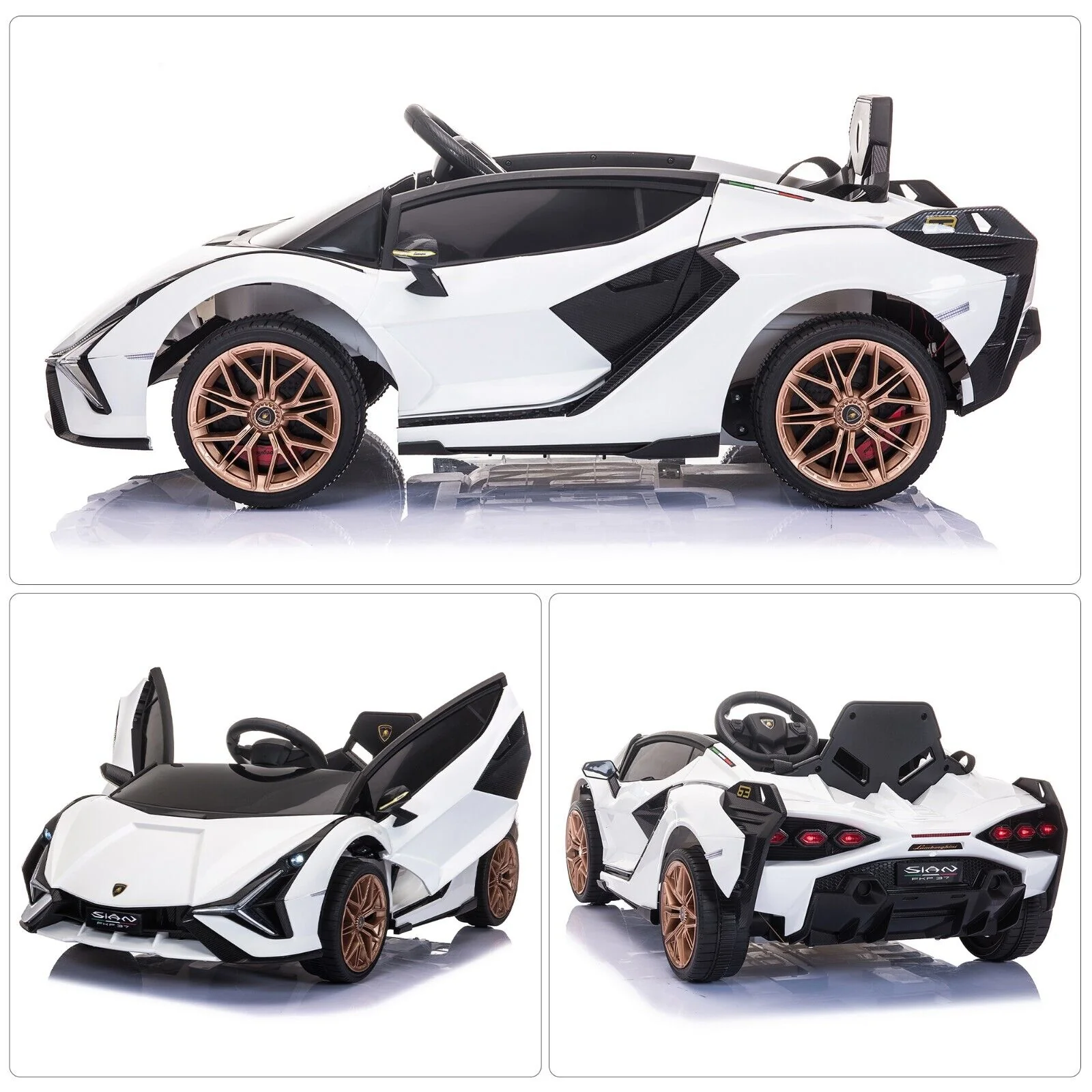 TOBBI 12V Licensed Lamborghini Sian Ride-On Car for Kids with Remote Control, Scissor Doors, and MP3 Player - Image 3