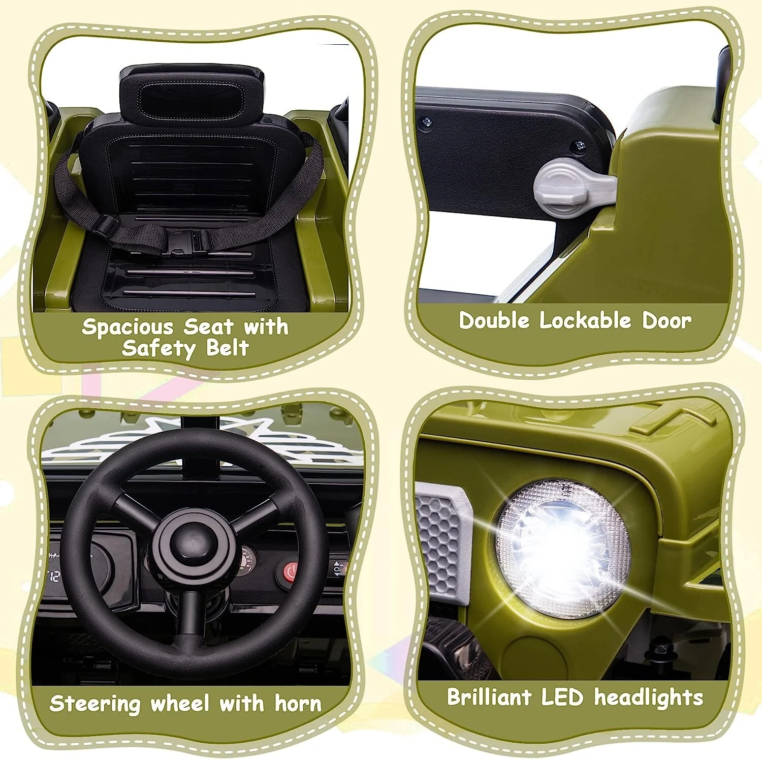 12V Battery-Powered Kids Off-Road Ride-On Truck with 4 Wheels - Image 4