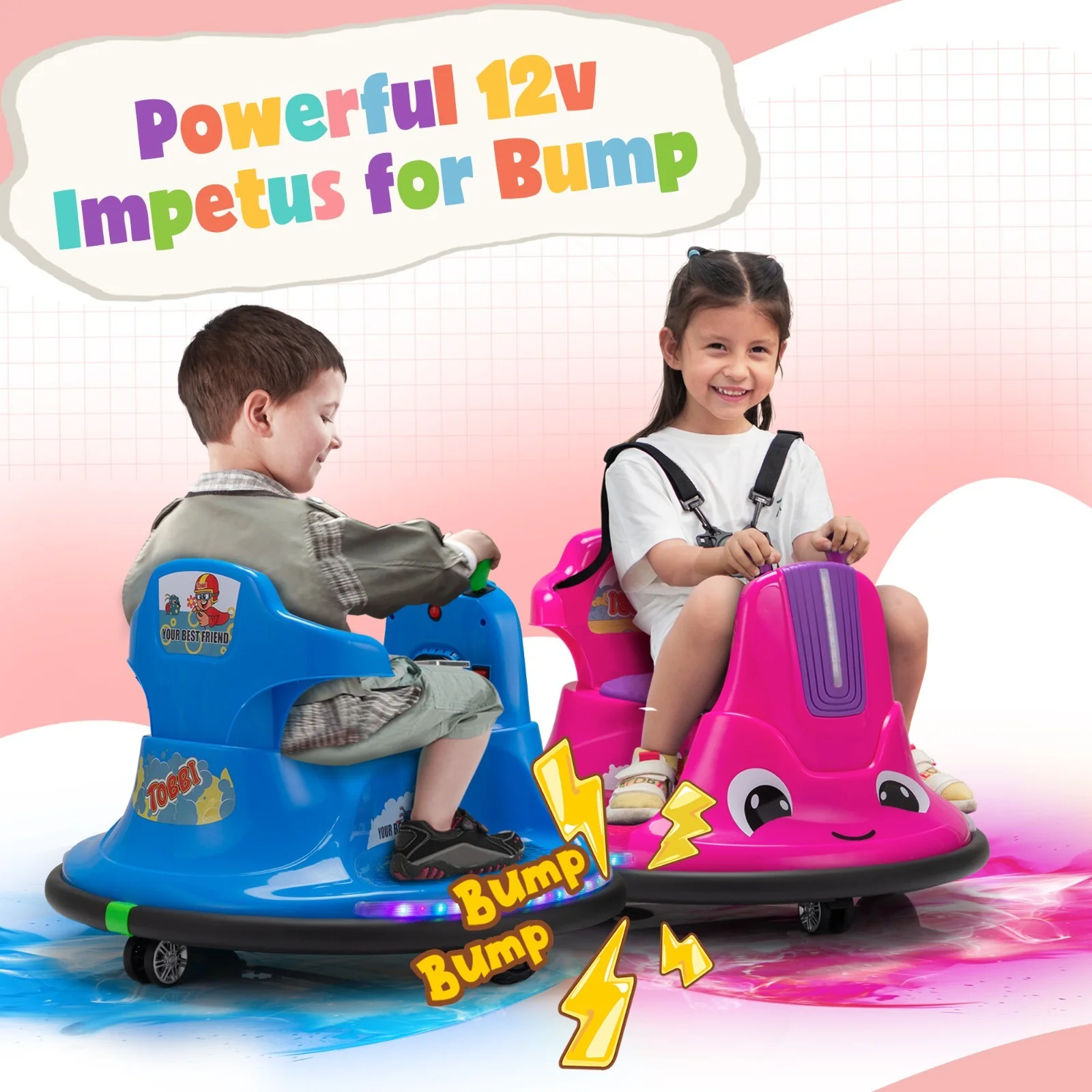 12V Electric Ride-On Bumper Car for Toddlers with 360-Degree Spin and Remote Control - Image 8