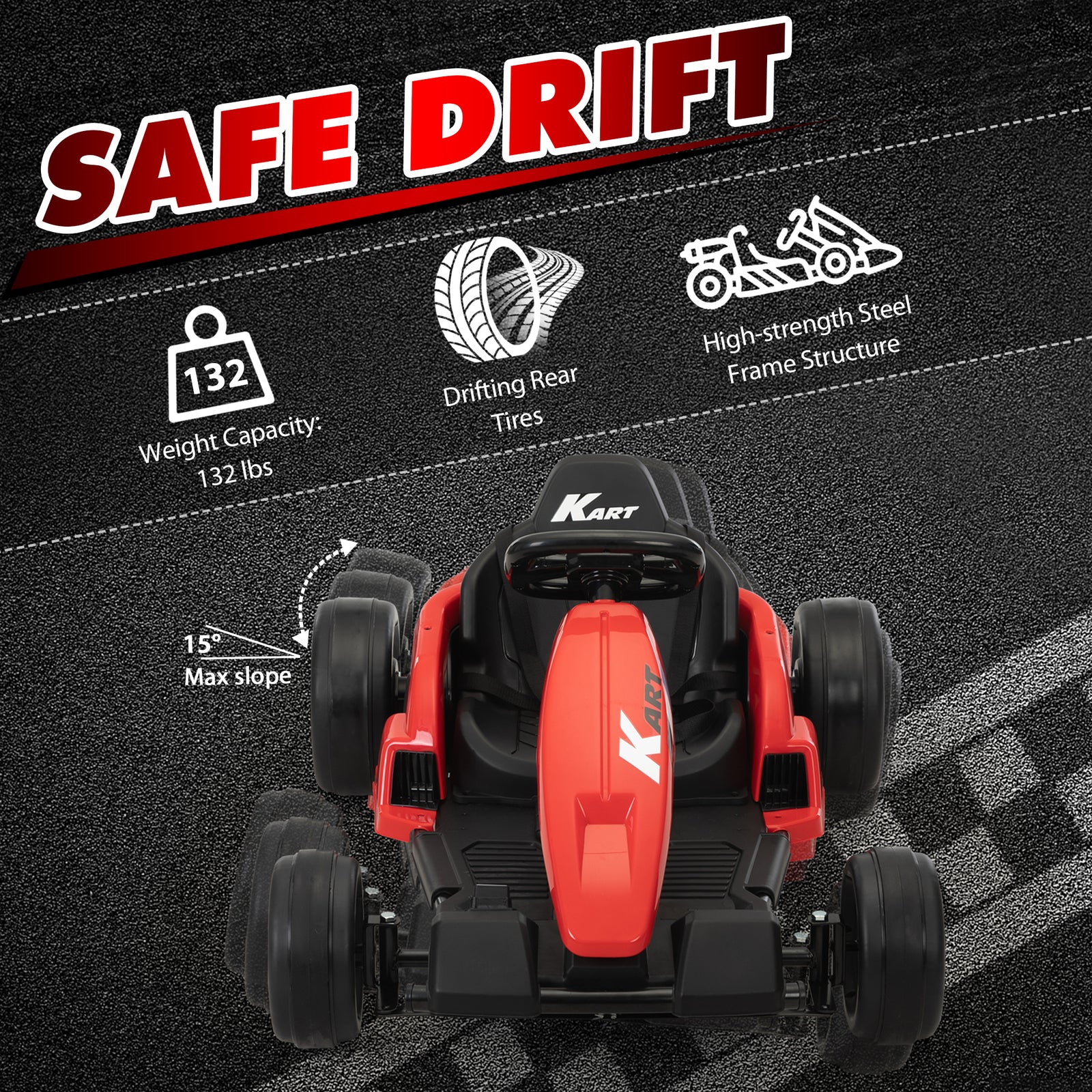 24V Electric Ride-On Go-Kart Toy Vehicle for Kids Ages 4-16 - Image 10