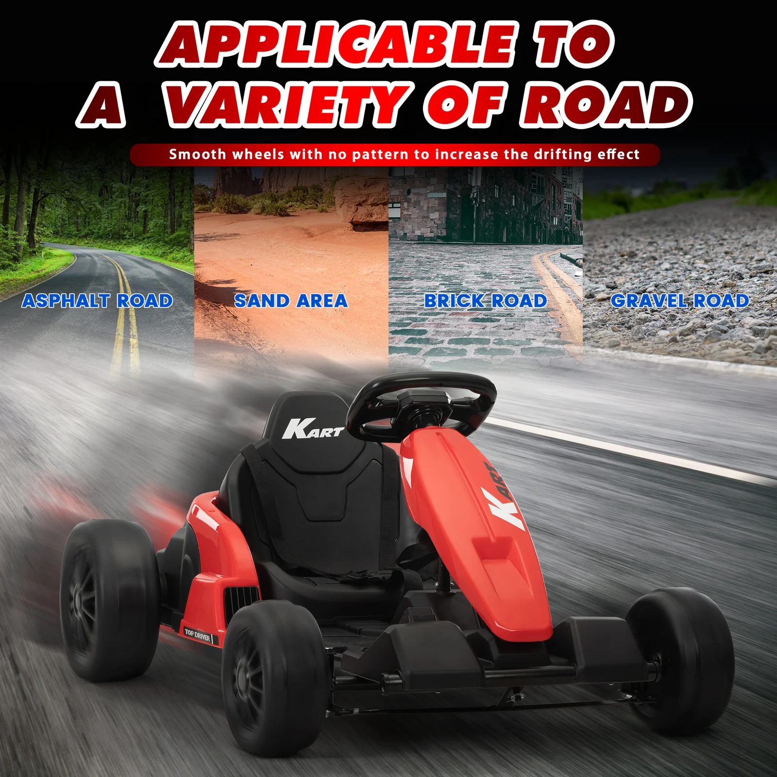 24V Electric Ride-On Go-Kart Toy Vehicle for Kids Ages 4-16 - Image 16