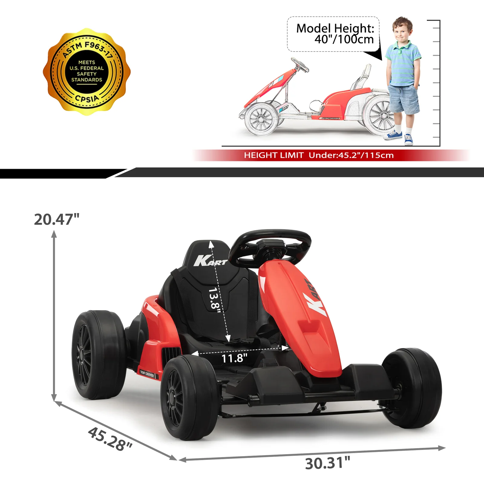 24V Electric Ride-On Go-Kart Toy Vehicle for Kids Ages 4-16 - Image 9