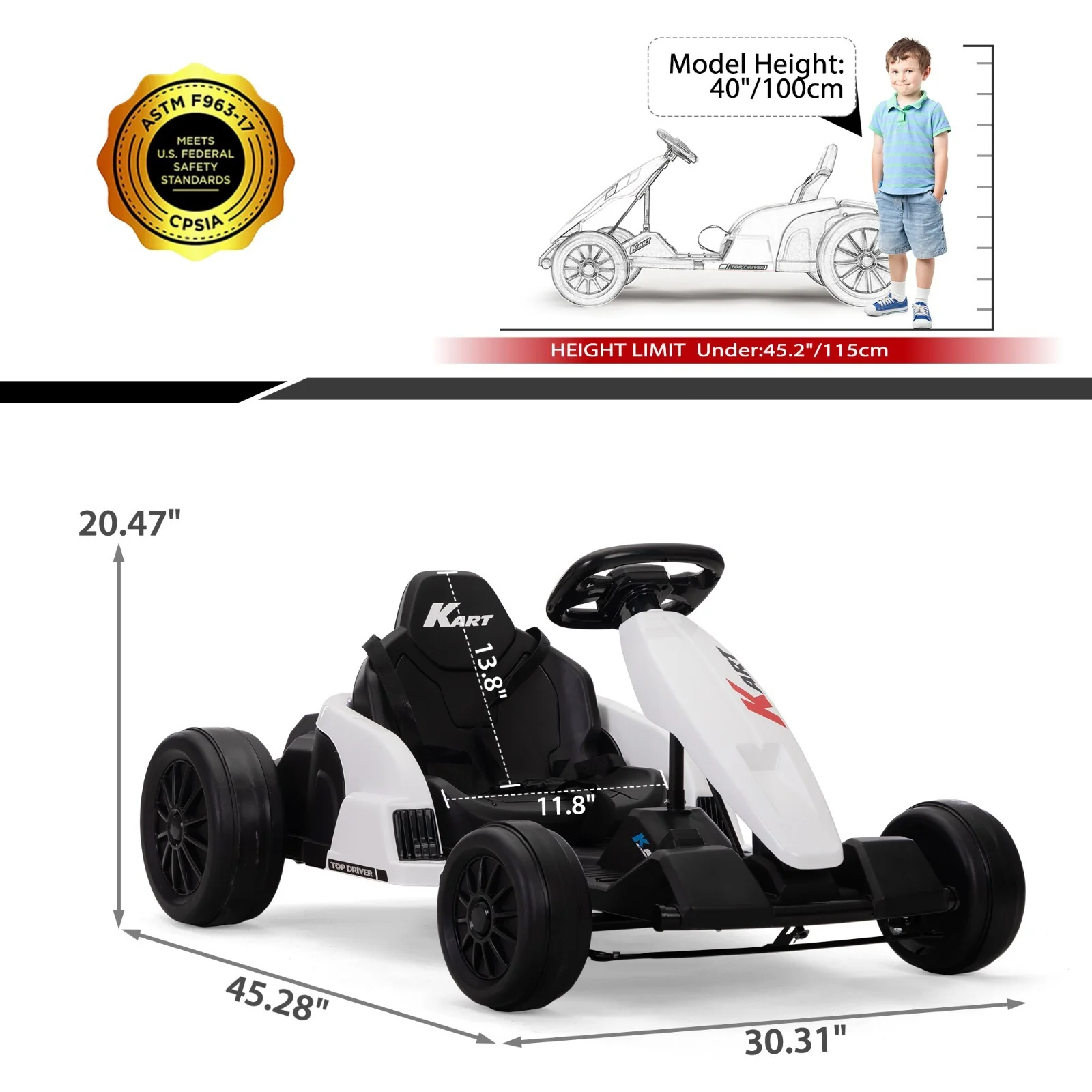 24V Electric Ride-On Go Kart for Kids Ages 4-16 with Drifting and Racing Features - Image 12