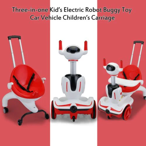 TOBBI 3-in-1 Electric Ride On Car for Toddlers - Remote Control Robot Buggy Toy Gift for Kids