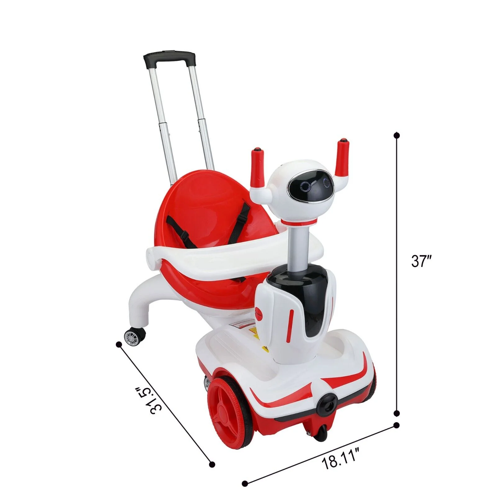 TOBBI 3-in-1 Electric Ride On Car for Toddlers - Remote Control Robot Buggy Toy Gift for Kids - Image 2