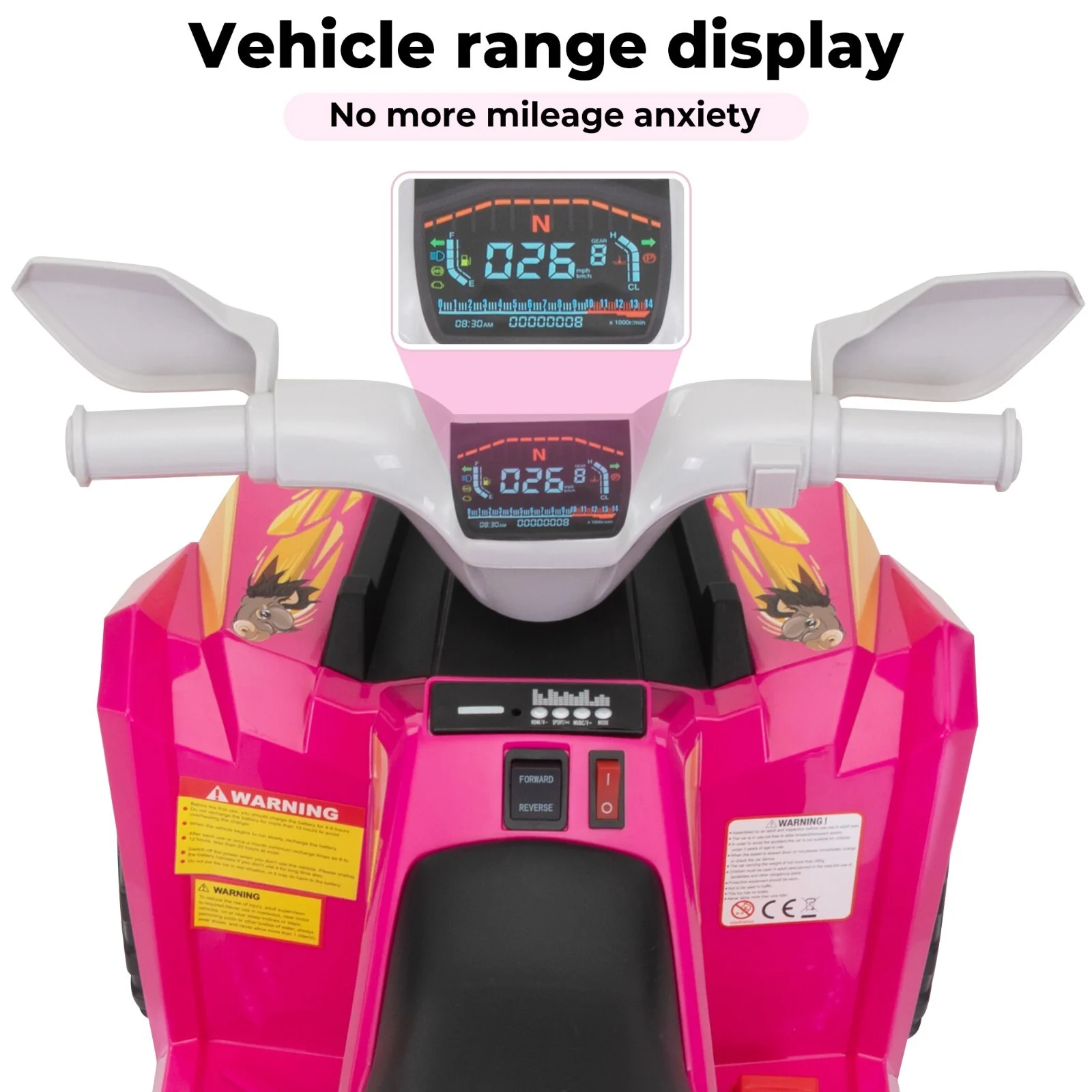 6V Kids Electric Ride-On ATV Tractor with 4 Wheels, Trailer, and Music - Image 9