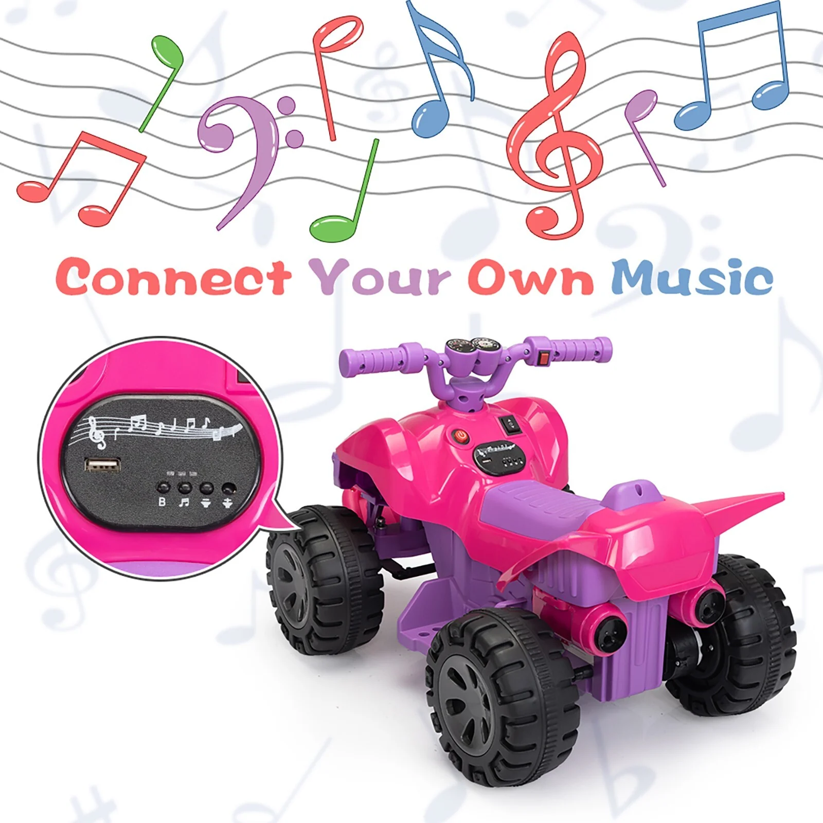 6V Electric Kids 4-Wheel ATV Quad Bike with Sprayers - Image 11