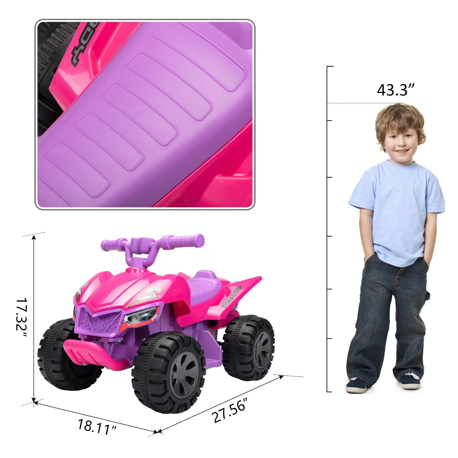 6V Electric Kids 4-Wheel ATV Quad Bike with Sprayers - Image 2