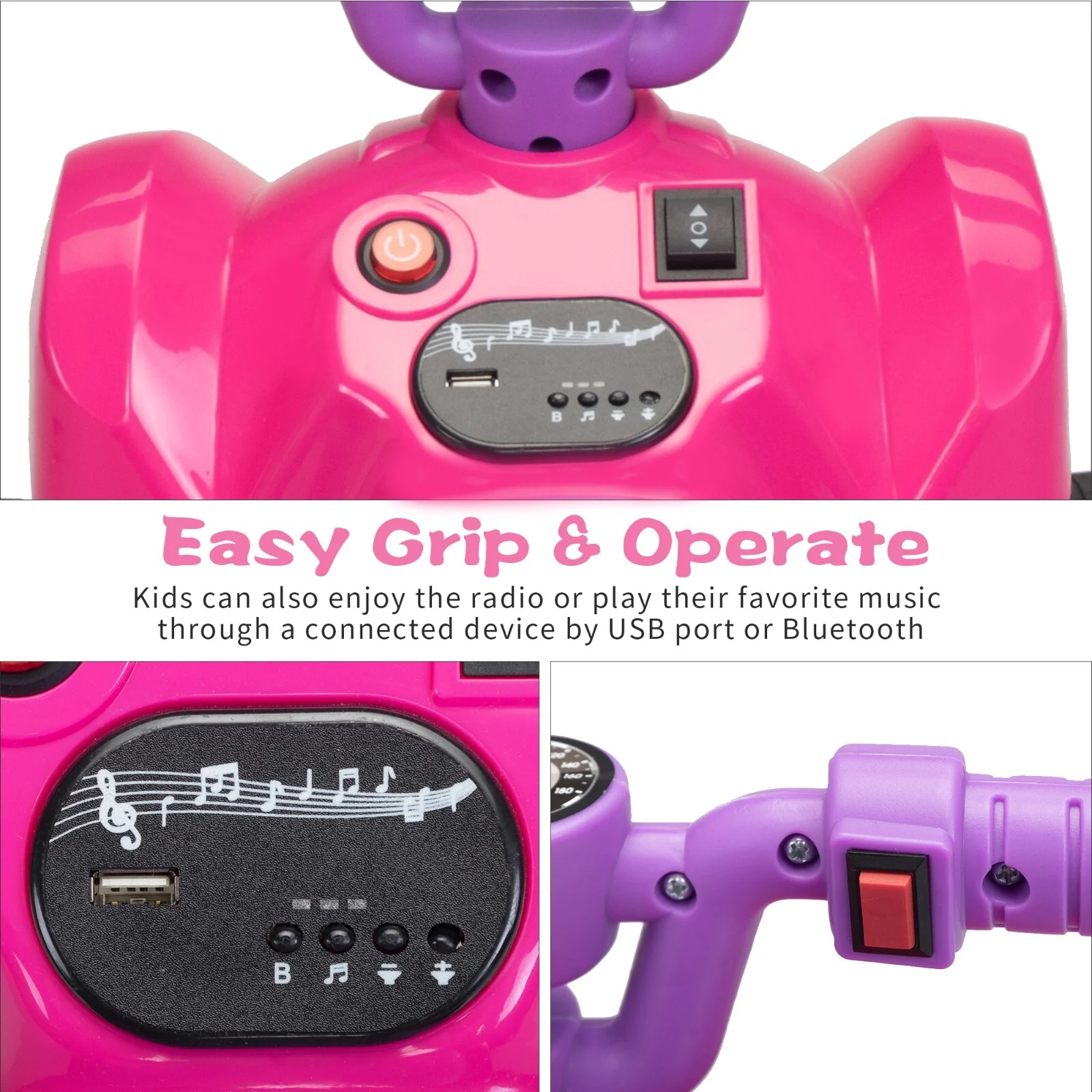 6V Electric Kids 4-Wheel ATV Quad Bike with Sprayers - Image 9