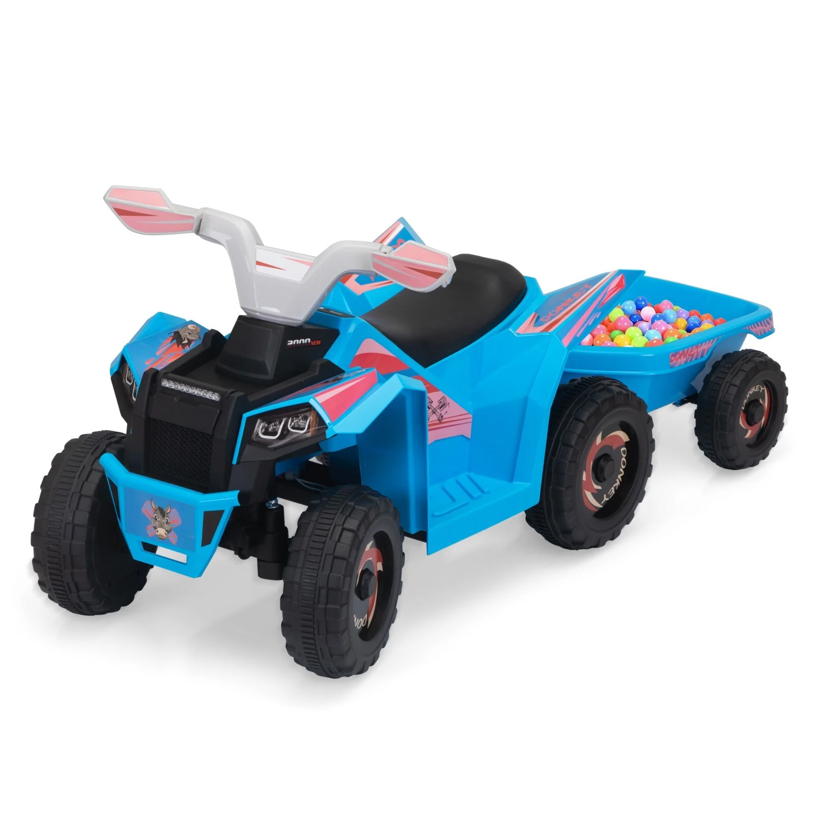 6V Electric Ride-On Quad Bike with Trailer for Toddlers Ages 3-6 - Image 13