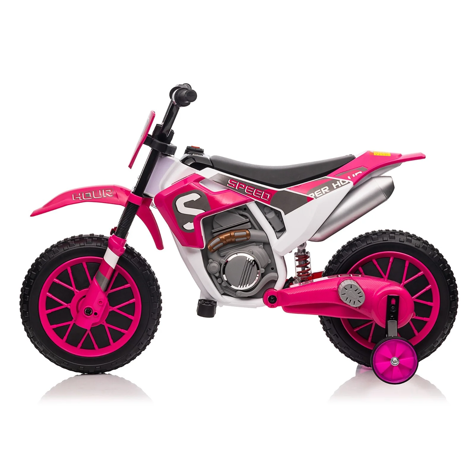 Electric 12V Kids Ride-On Dirt Bike Motorcycle with Training Wheels and 2 Speeds - Image 7