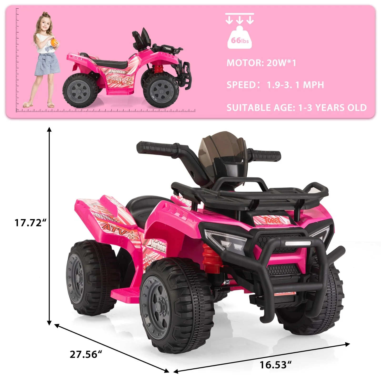 6V Electric Kids Ride-On ATV Quad 4-Wheeler Toy Car with Music - Image 9