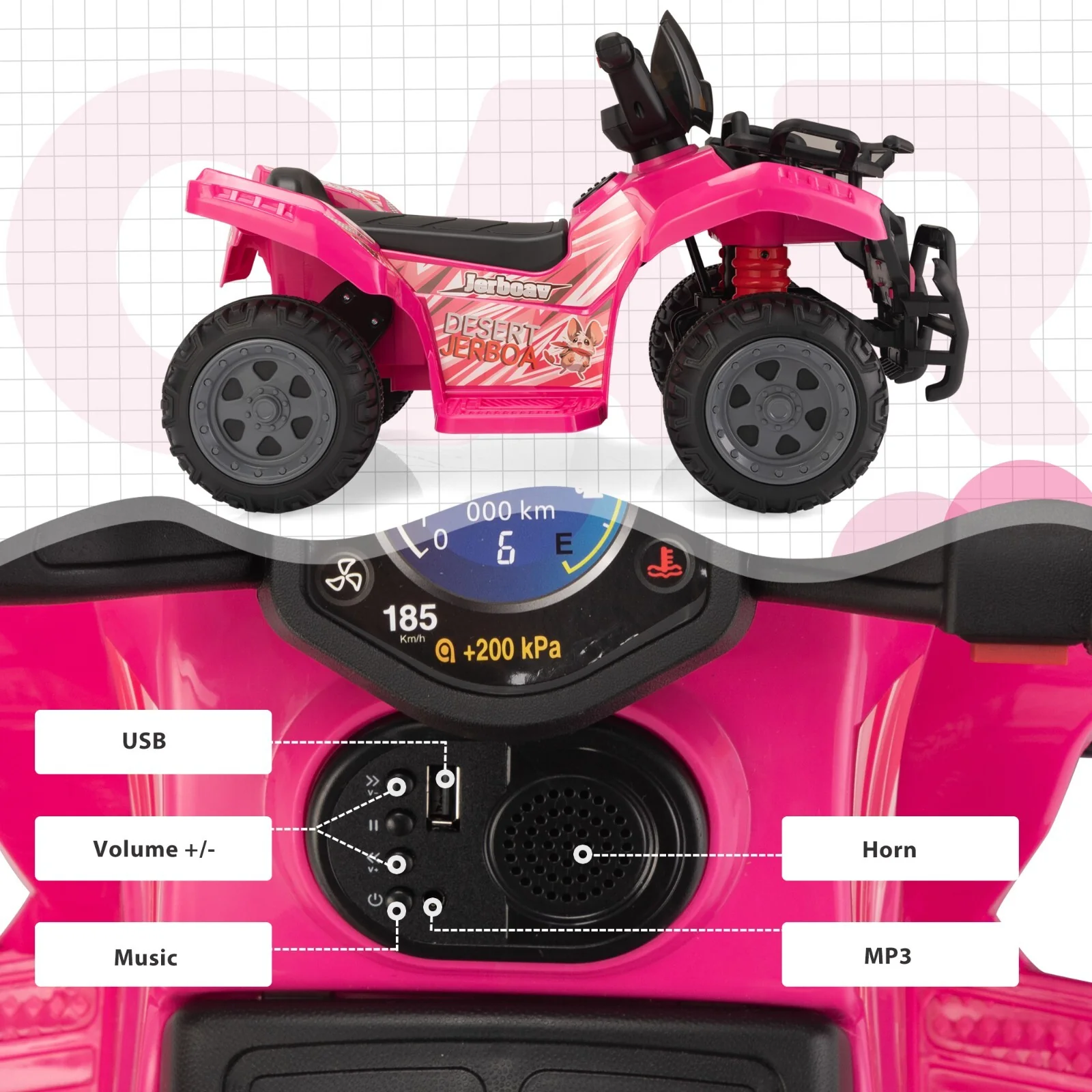 6V Electric Kids ATV Quad 4-Wheeler Ride-On Toy Car with Music - Image 16