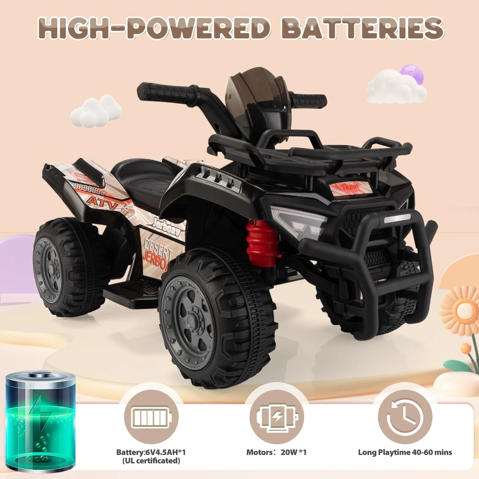 6V Electric Kids ATV Quad 4-Wheeler Ride-On Toy Car with Music - Image 20
