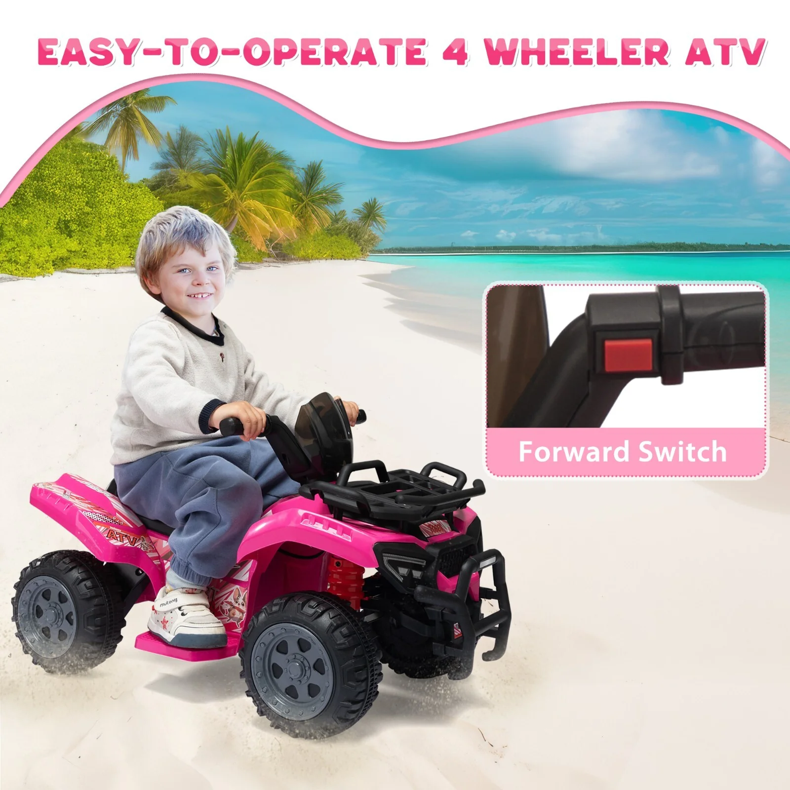 6V Electric Kids ATV Quad 4-Wheeler Ride-On Toy Car with Music - Image 5