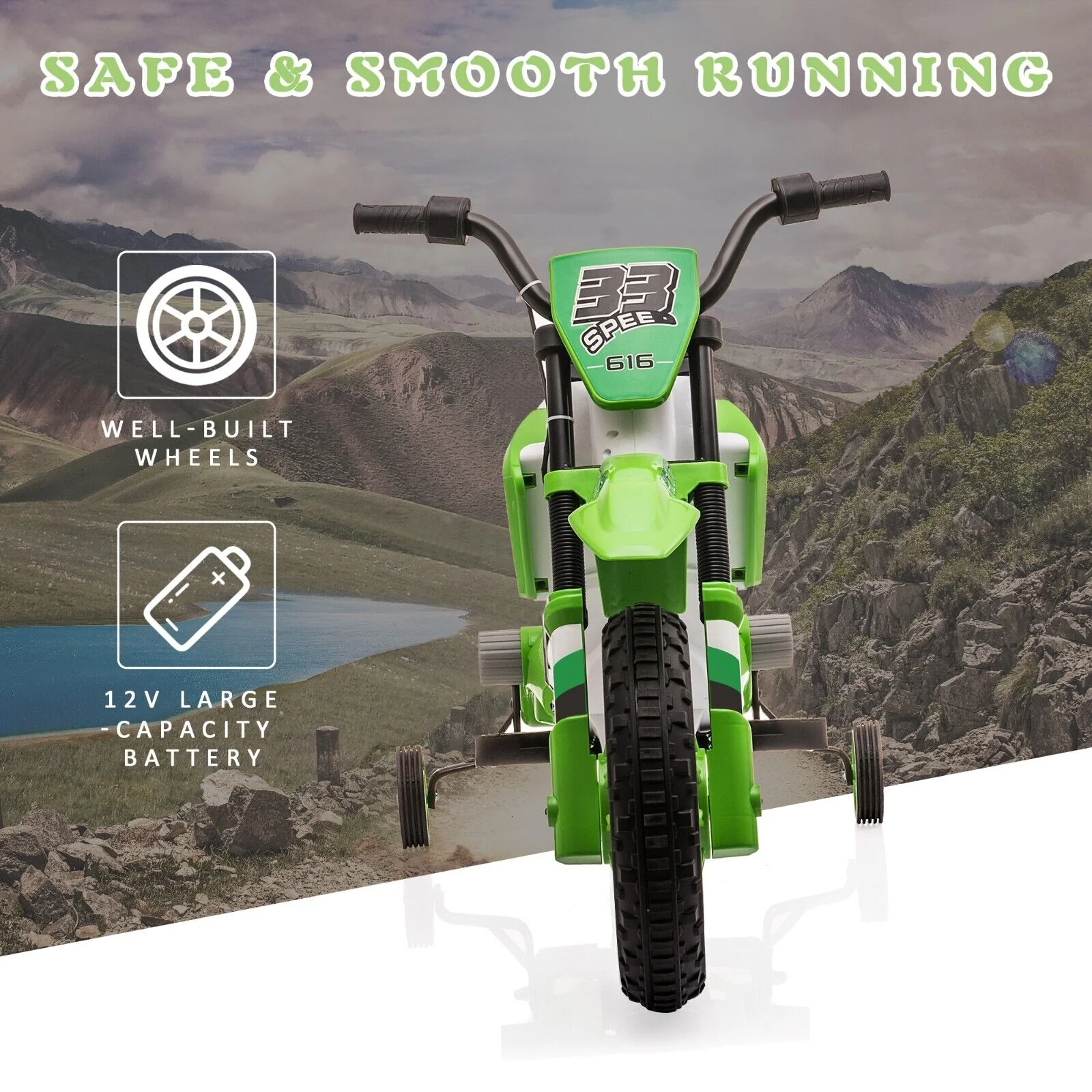 TOBBI Kids Electric Motorbike with Training Wheels - Perfect Gift for Young Riders - Image 12