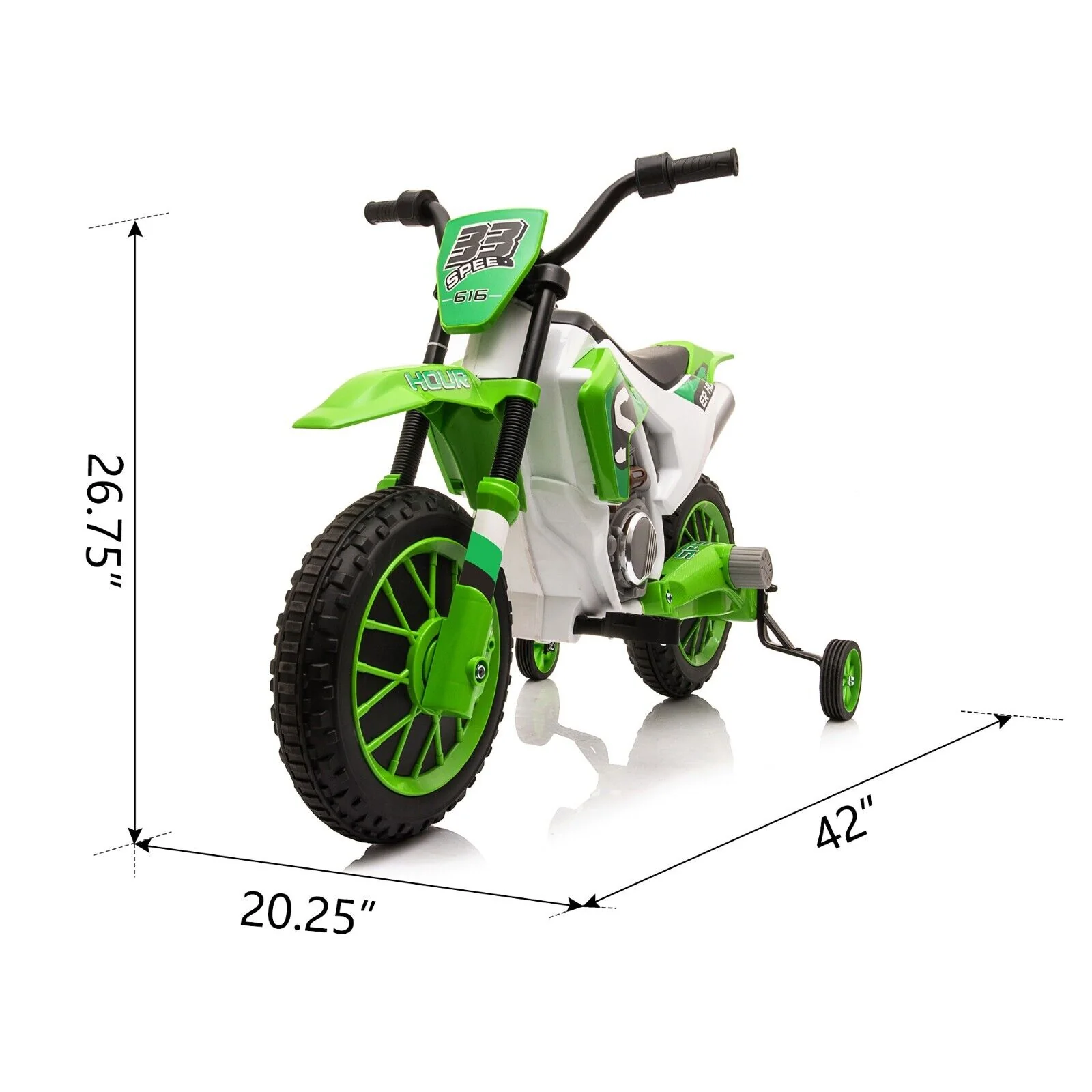 TOBBI Kids Electric Motorbike with Training Wheels - Perfect Gift for Young Riders - Image 2