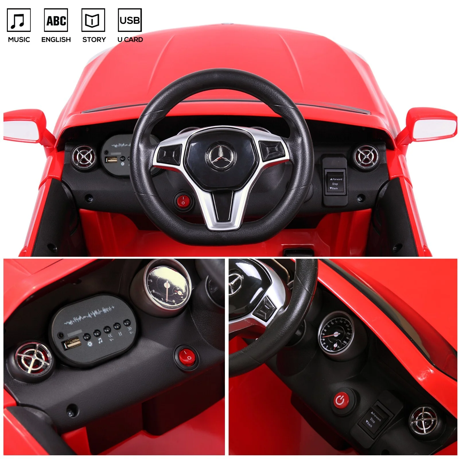 Kids Licensed Mercedes Benz Ride-On Car with 2.4G Remote Control - Red - Image 11