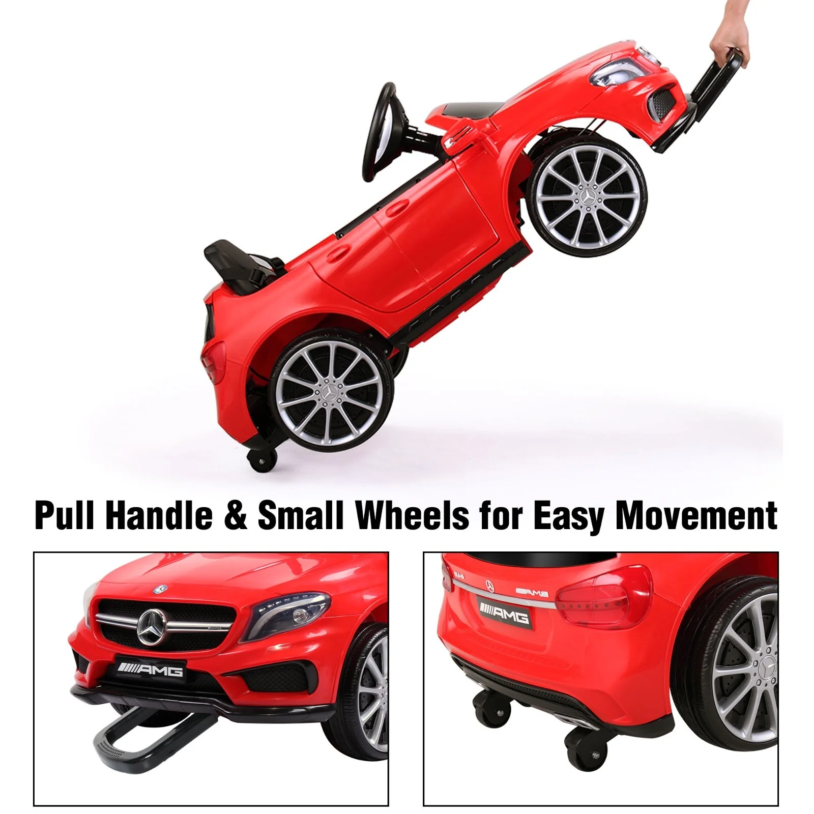 Kids Licensed Mercedes Benz Ride-On Car with 2.4G Remote Control - Red - Image 3