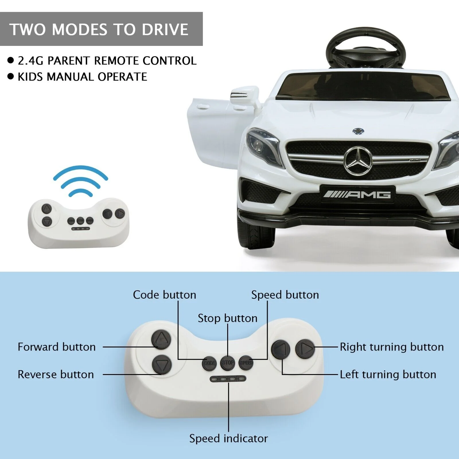 TOBBI Mercedes Benz Licensed Electric Ride-On Car for Kids with Remote Control - Image 12