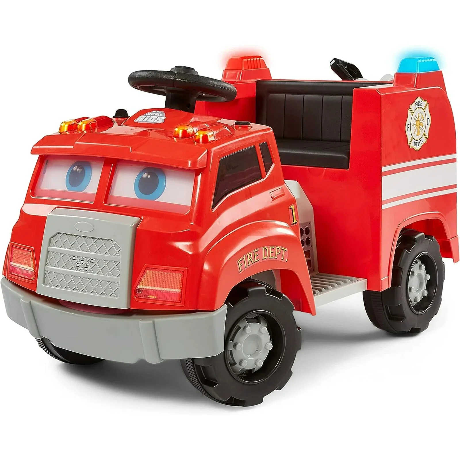 6V Battery-Powered Toddler Fire Truck with Sound Effects for Ages 1.5+ - Image 6