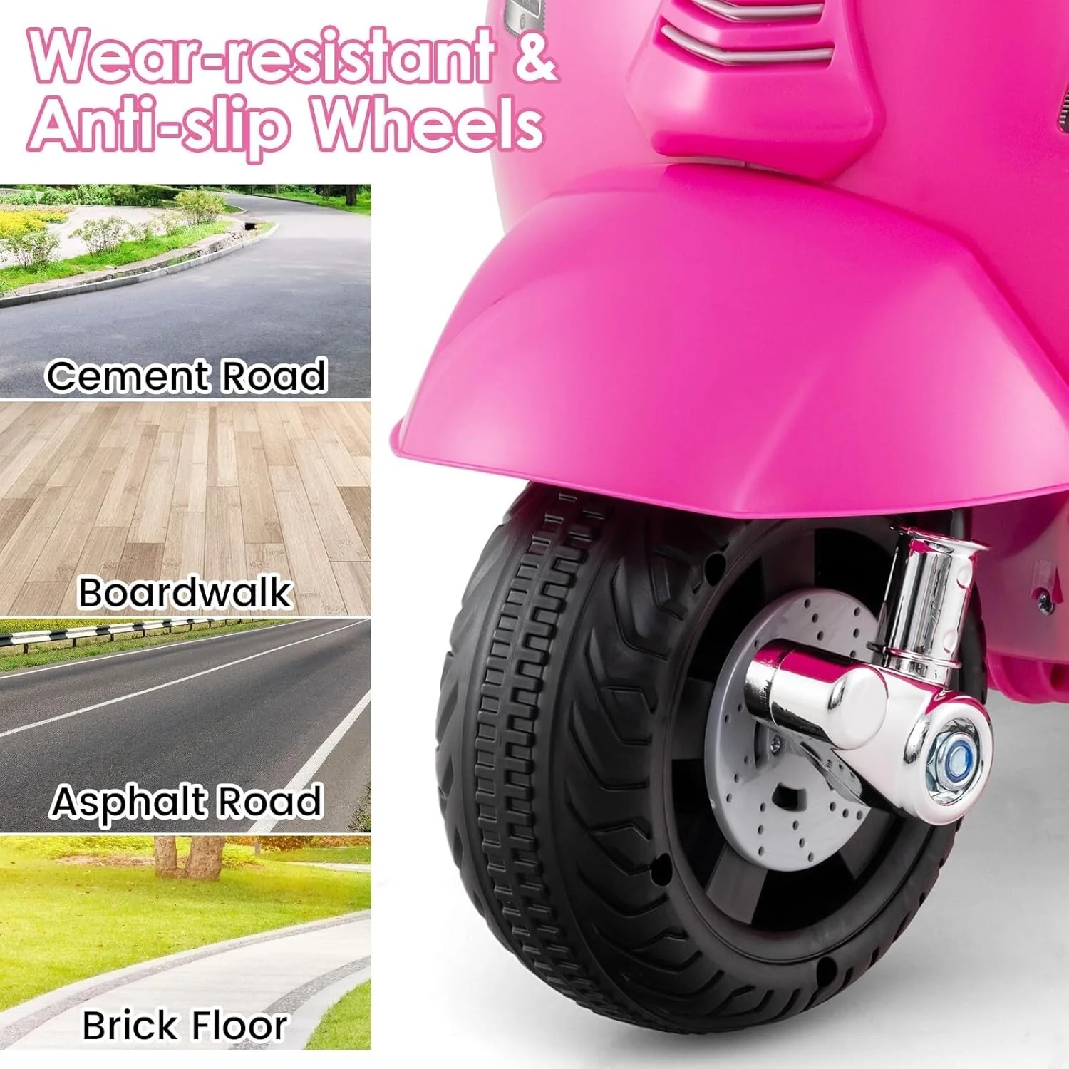 Licensed Vespa Toddler Ride-On Motorcycle with Training Wheels - Image 7