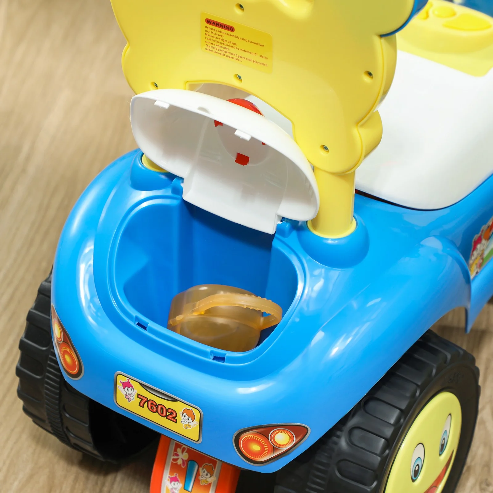 Toddler Push Foot-to-Floor Sliding Ride-On Car for Kids Blue - Image 11