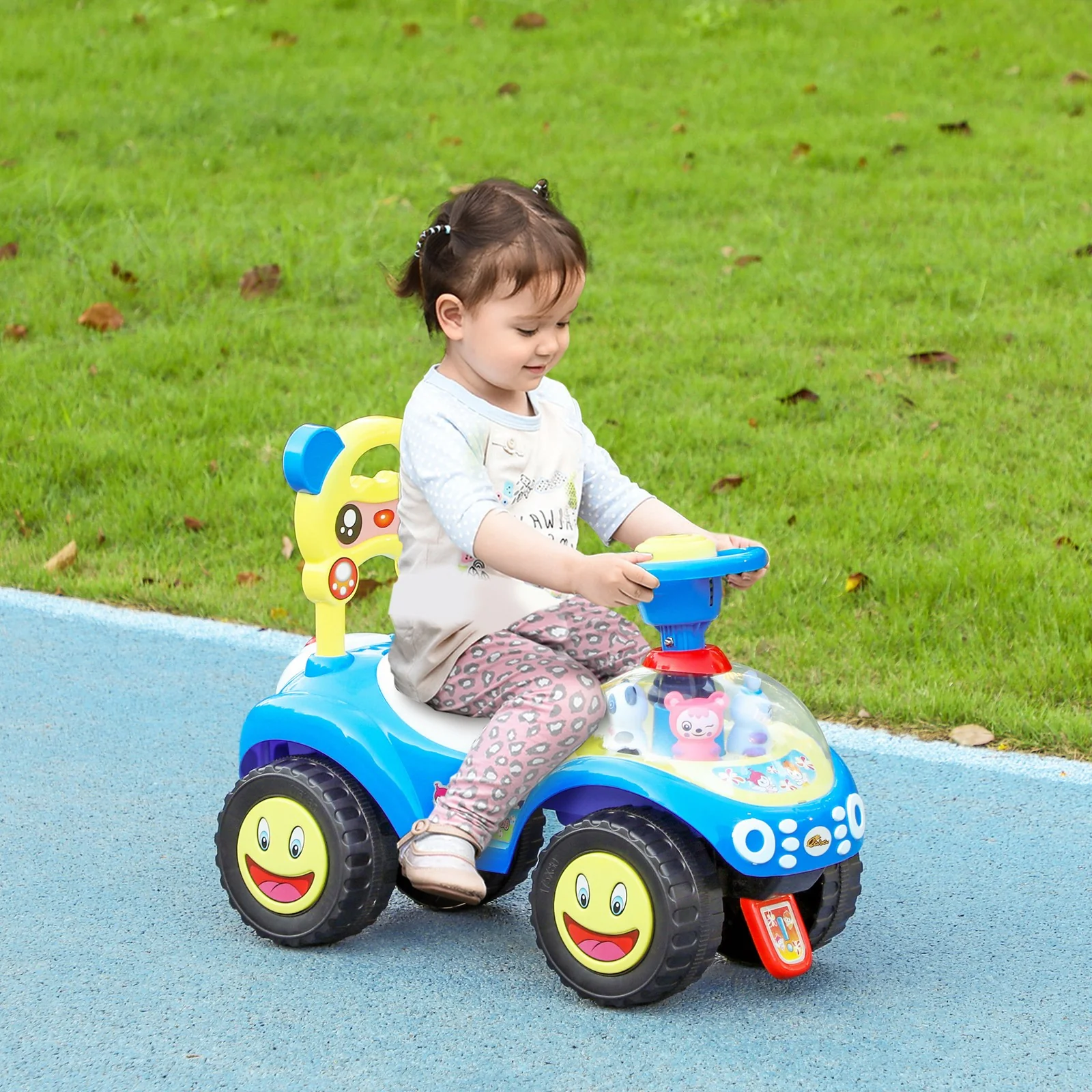 Toddler Push Foot-to-Floor Sliding Ride-On Car for Kids Blue - Image 12