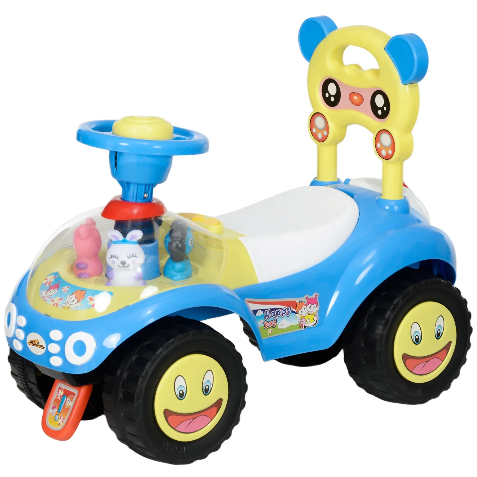 Toddler Push Foot-to-Floor Sliding Ride-On Car for Kids Blue - Image 4