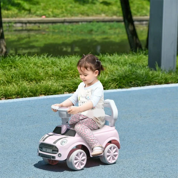 Pink Toddler Ride-On Toy with Horn and Safety Features for Ages 18-36 Months - Image 11