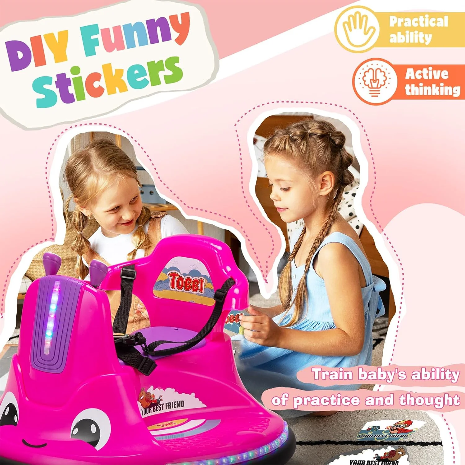 12V Electric Snail-Shaped Ride-On Car for Toddlers with Remote Control - Image 5
