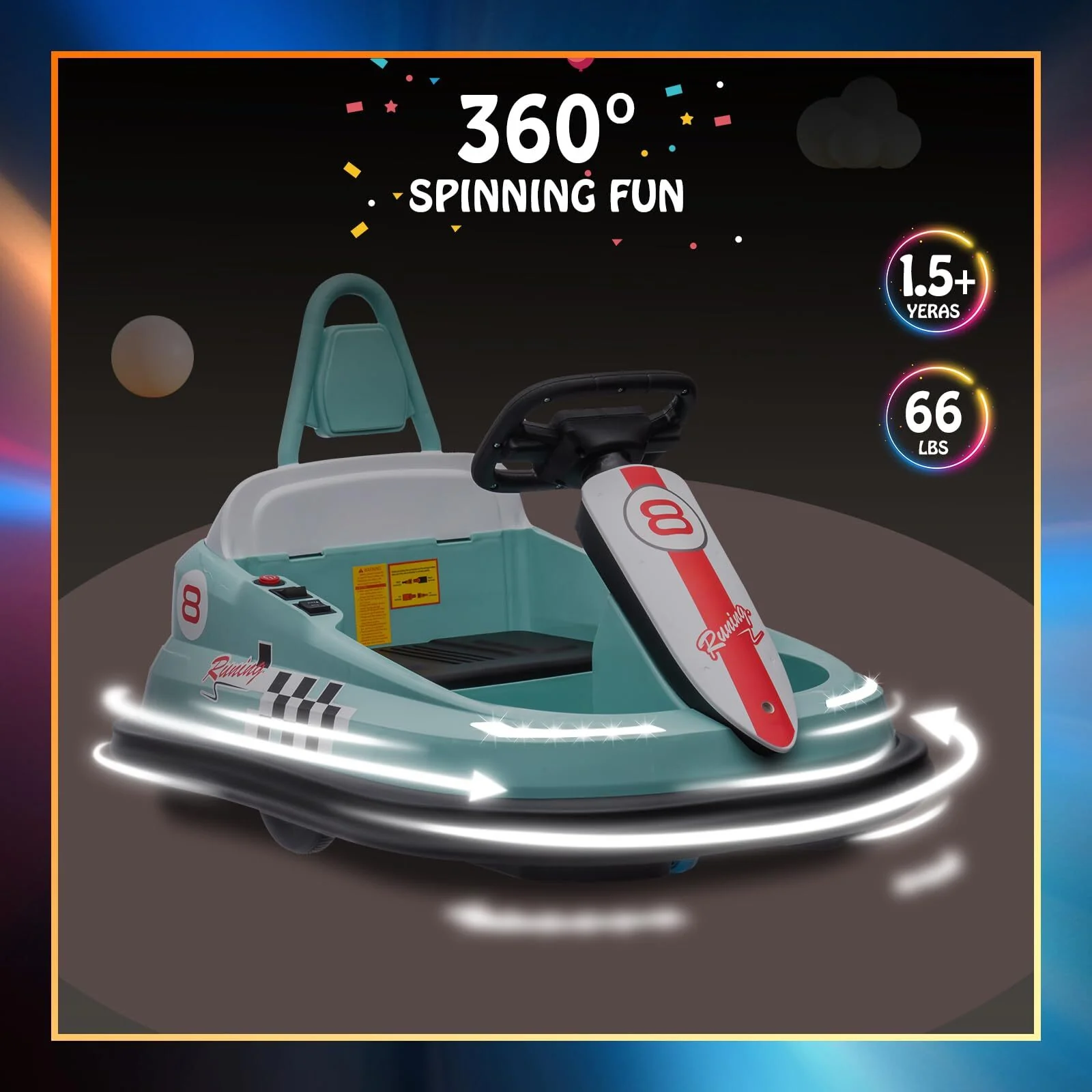 Electric 6V Ride-On Bumper Car Toy for Toddlers Ages 3-6 Boys and Girls - Image 11