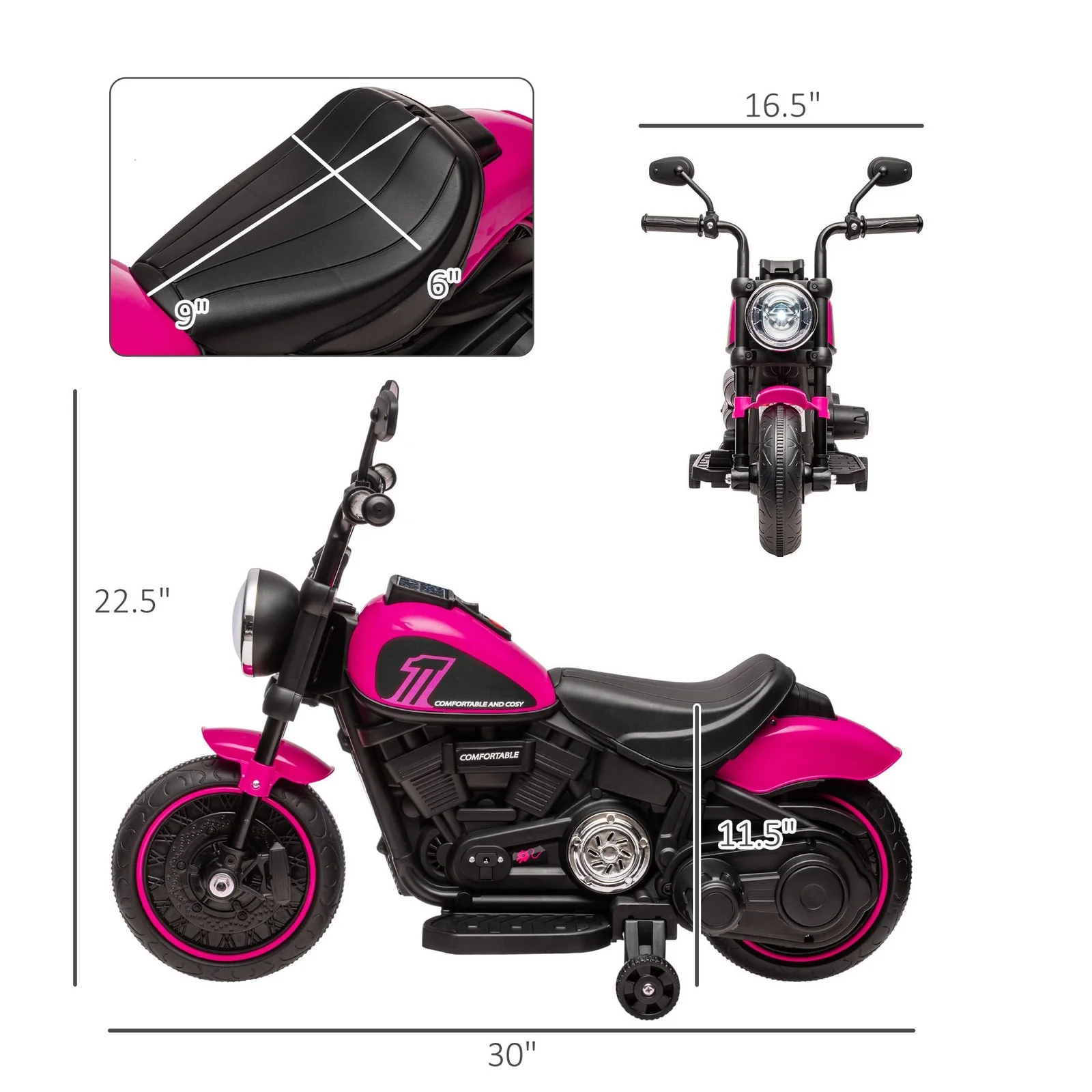 Pink Electric Ride-On Indian Motorcycle for Toddlers - Image 3