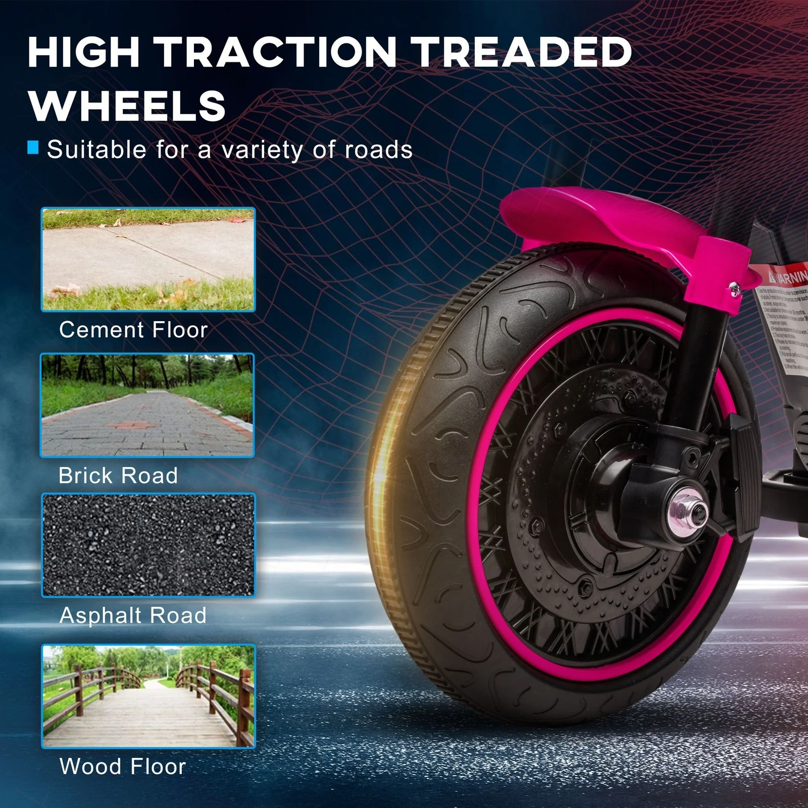 Pink Electric Ride-On Indian Motorcycle for Toddlers - Image 6