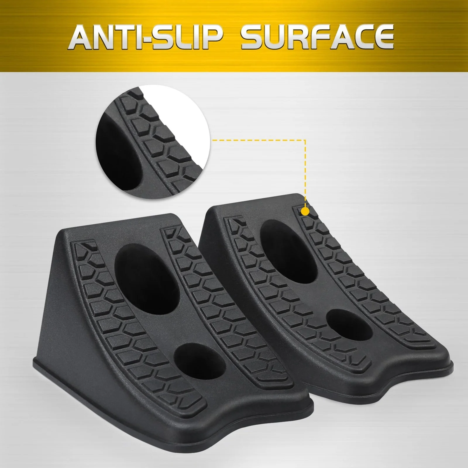 Heavy Duty 8 Inch Wheel Chocks and Wedges for Cars, Travel Trailers, and RVs - Image 3